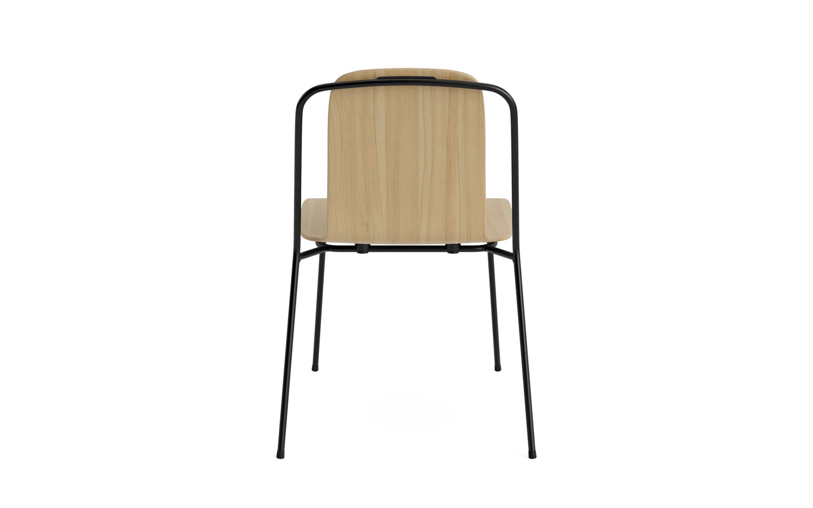 Eleganter Studio Stuhl von Normann Copenhagen: Zeitloses Design mit robustem Stahlgestell und feinem Eichenfurnier. Perfekt für stilvolle Räume.