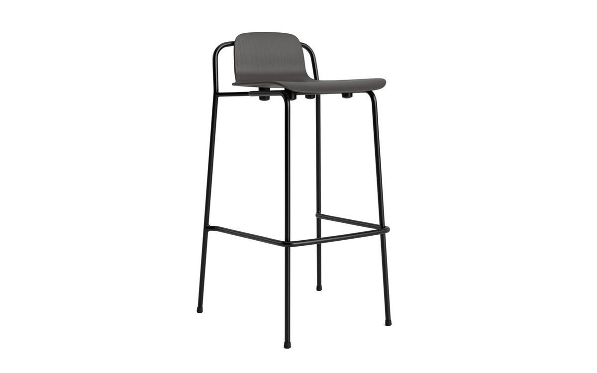 Studio Barhocker 75 cm schwarzes Stahl schwarz in Schwarz präsentiert im Onlineshop von KAQTU Design AG. Barhocker ist von Normann Copenhagen
