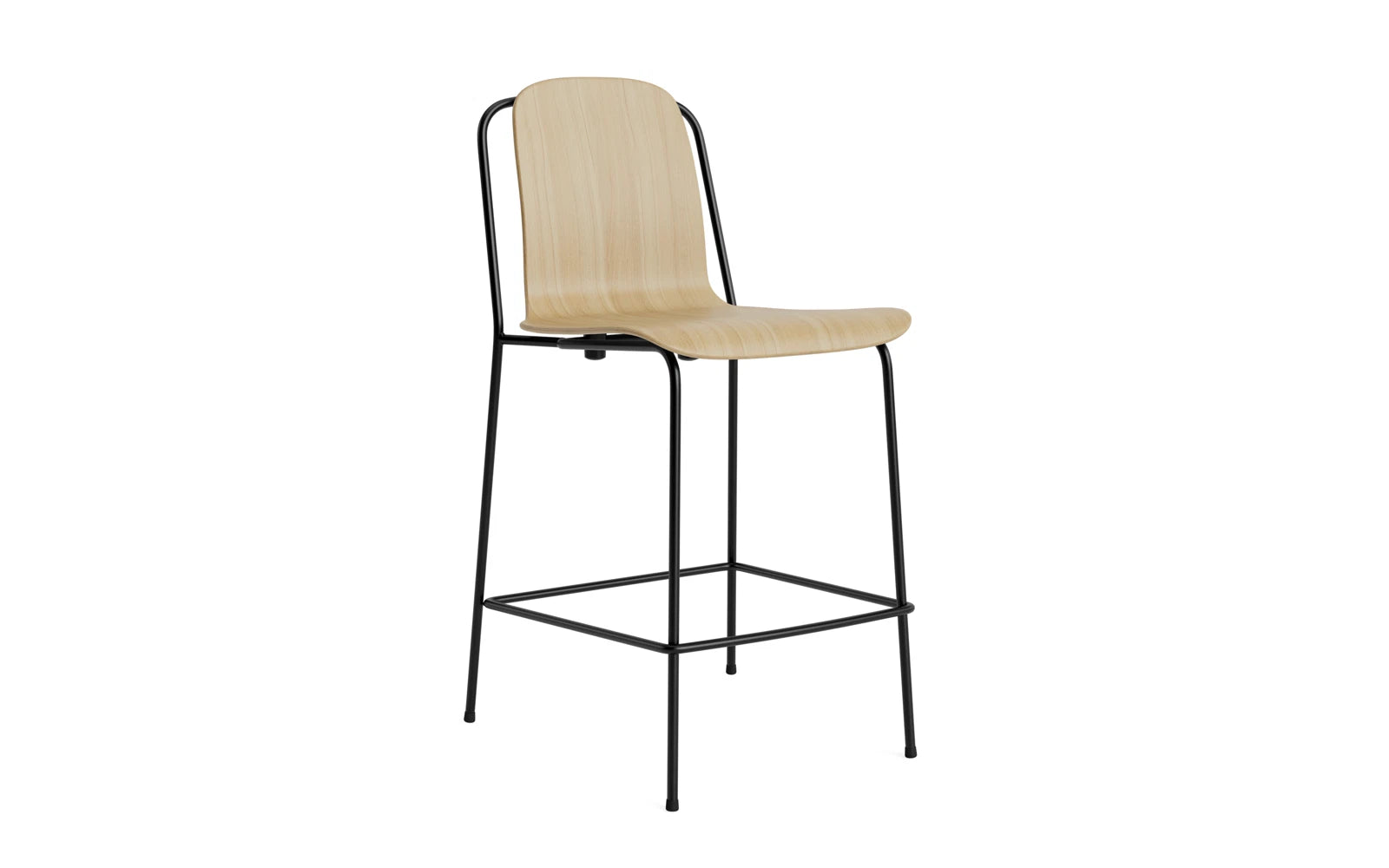 Studio Barstuhl 65 cm schwarzes Stahl/Eiche in präsentiert im Onlineshop von KAQTU Design AG. Barstuhl ist von Normann Copenhagen