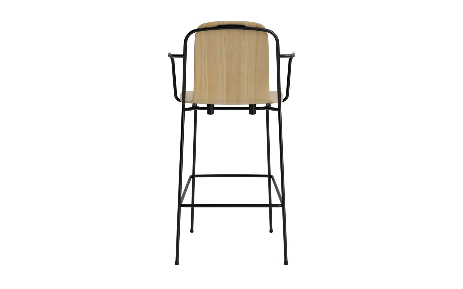 Eleganter Barstuhl mit Armlehne von Normann Copenhagen – skandinavisches Design trifft auf höchsten Komfort für trendbewusste Wohnkonzepte.