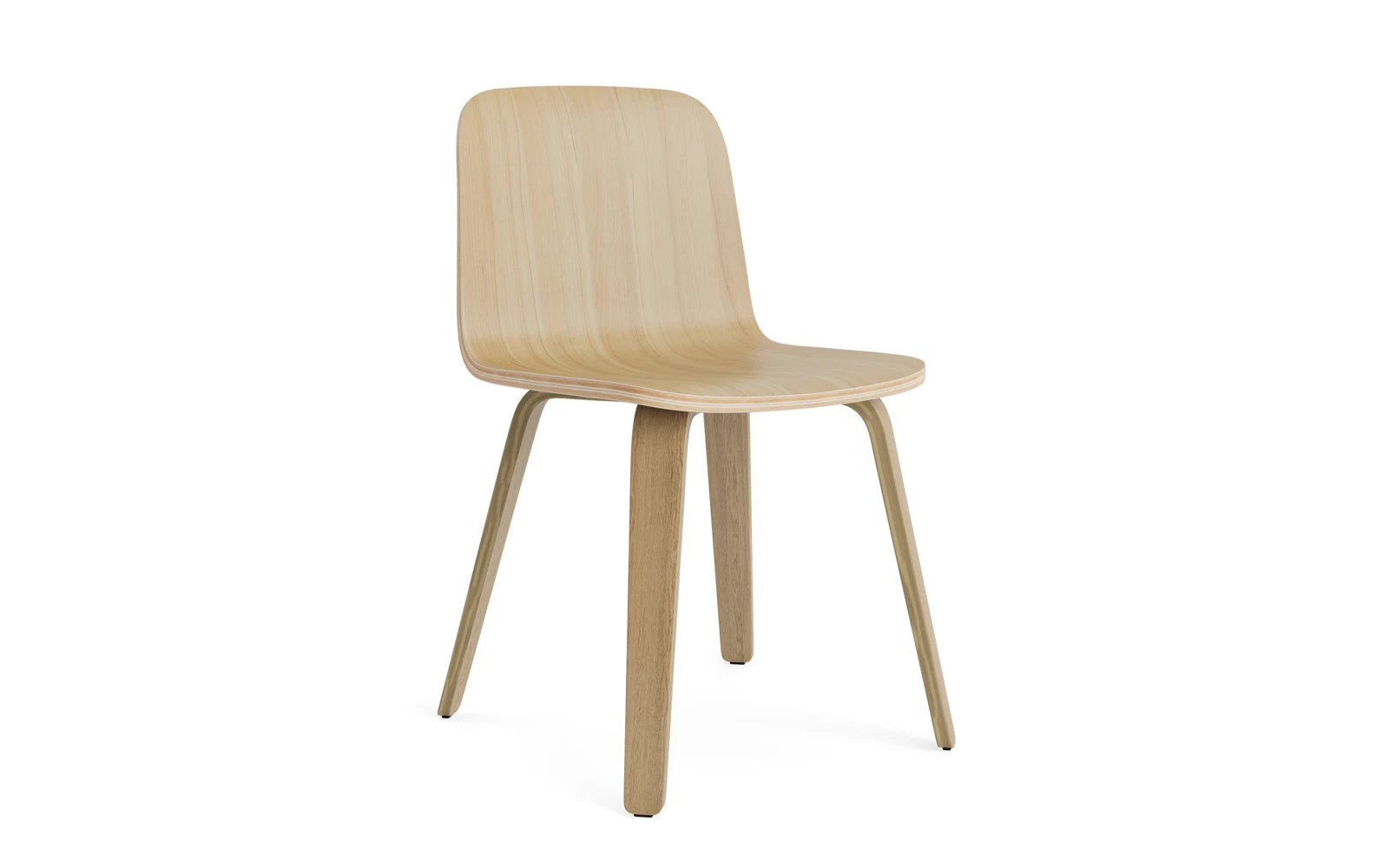 Der Just Stuhl von Normann Copenhagen: Schlicht, stapelbar, mit Bugholz-Schale und vielfältigen Optionen in Farbe und Material.