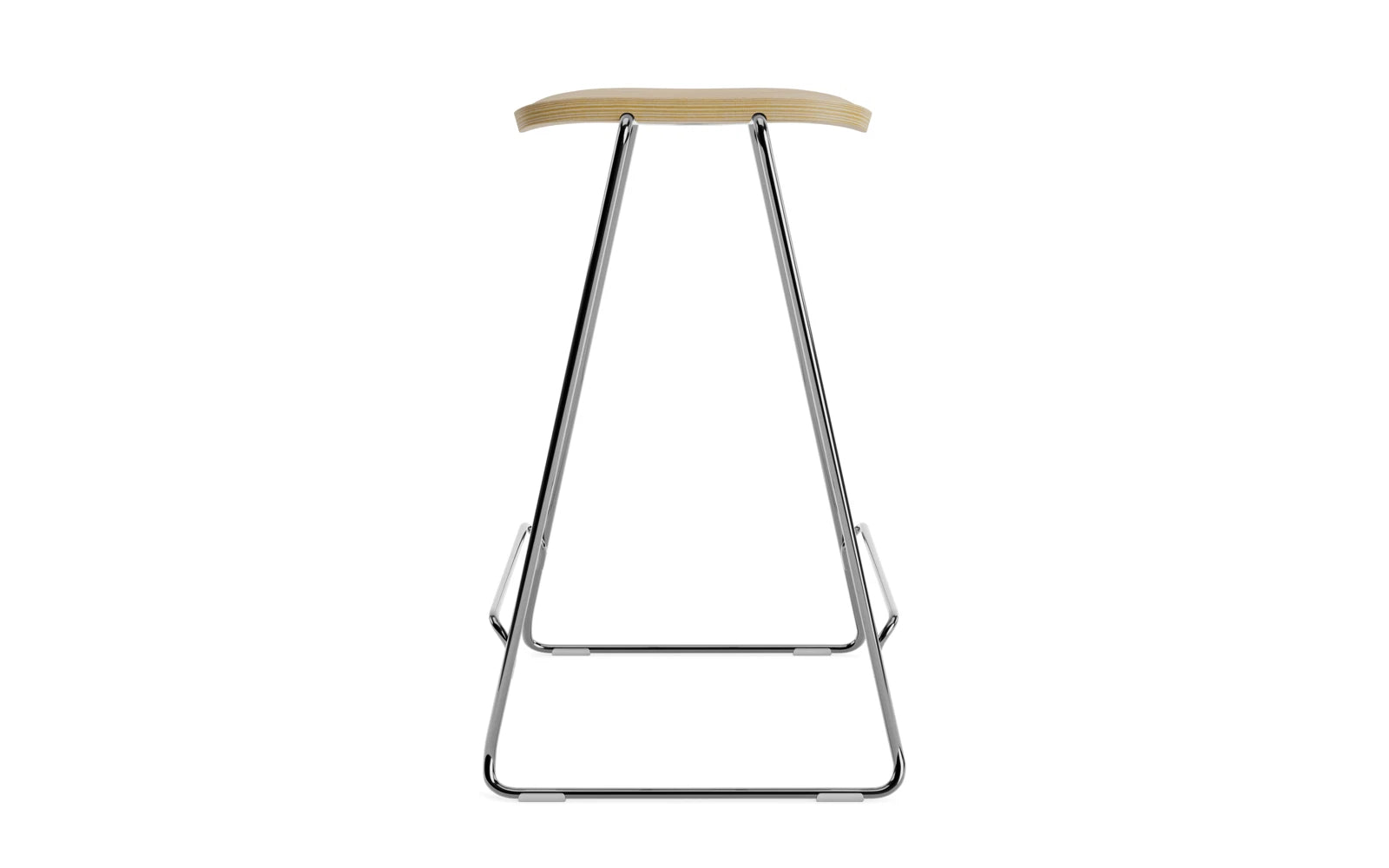 Erleben Sie den Just Barhocker 65 cm Eiche/Chrom von Normann Copenhagen – ein harmonisches Design, das Funktionalität und Stil vereint.