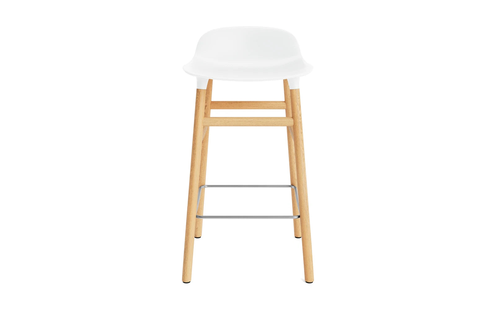Erleben Sie den Form Barhocker von Normann Copenhagen: Stilvoller 65 cm hoher Barstuhl in Weiß, der modernes Design und Langlebigkeit perfekt kombiniert.