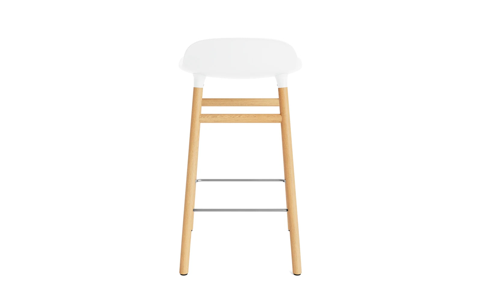 Erleben Sie den Form Barhocker von Normann Copenhagen: Stilvoller 65 cm hoher Barstuhl in Weiß, der modernes Design und Langlebigkeit perfekt kombiniert.