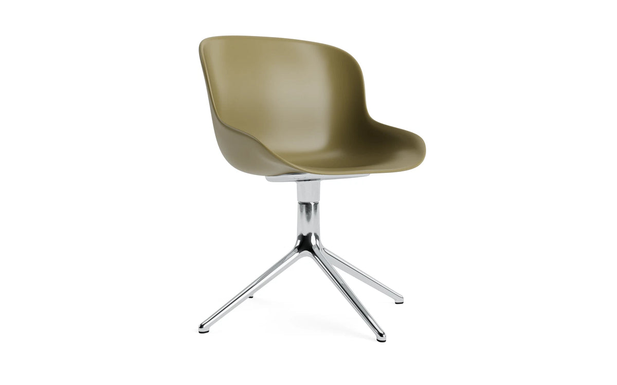 Hyg Drehstuhl Aluminium Olive in Olive präsentiert im Onlineshop von KAQTU Design AG. Bürostuhl ist von Normann Copenhagen