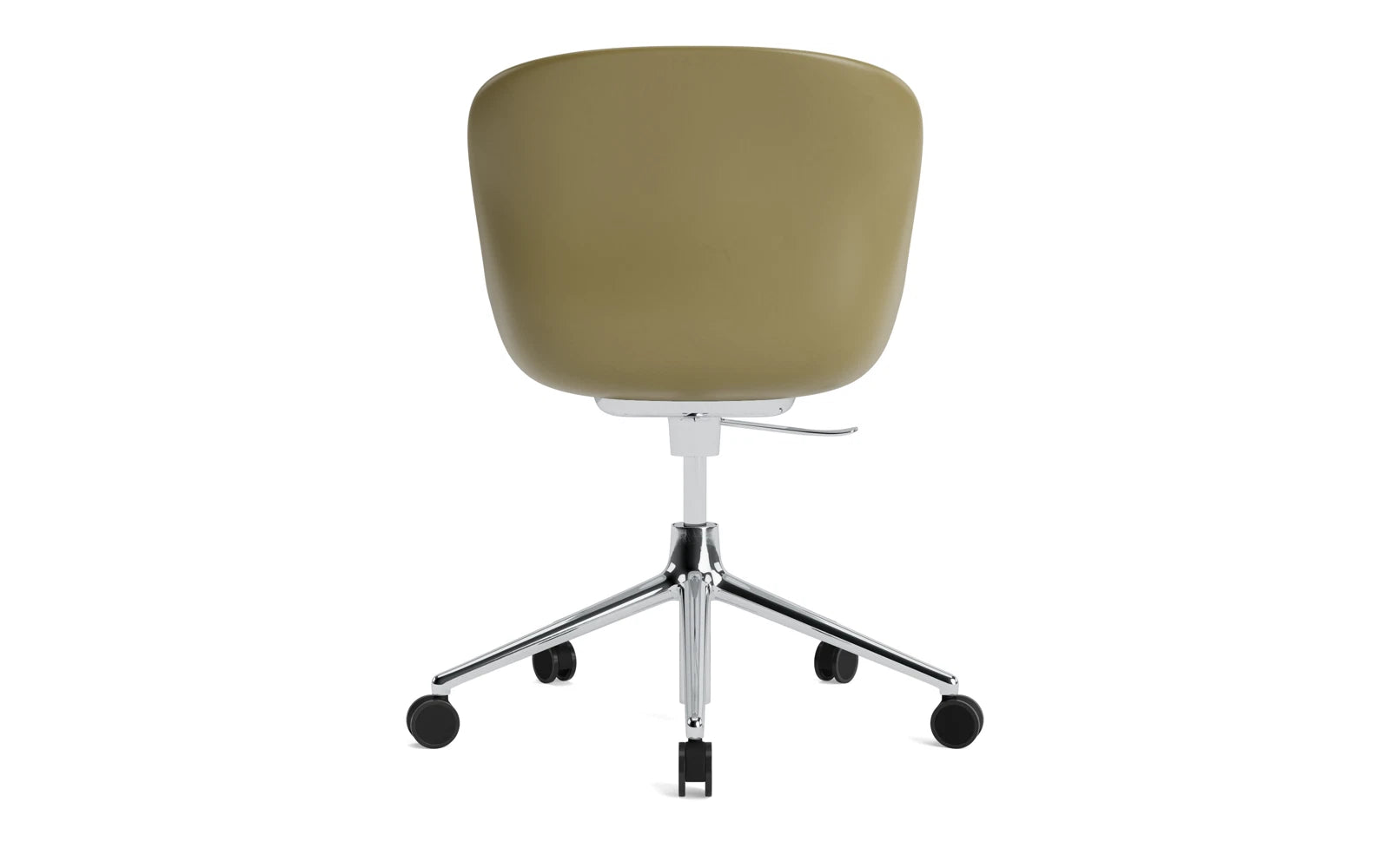 Moderner Hyg Drehsessel mit Rollen in Weiß von Normann Copenhagen – vereint skandinavisches Design und höchsten Sitzkomfort für Ihr Zuhause.