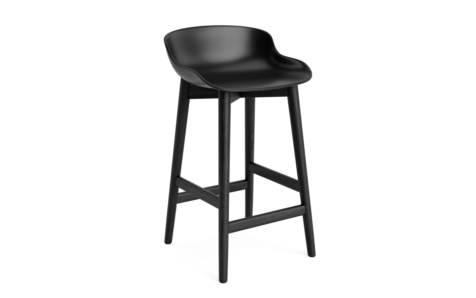 Hyg Barhocker 65 cm Schwarze Eiche/Schwarz in präsentiert im Onlineshop von KAQTU Design AG. Barstuhl ist von Normann Copenhagen