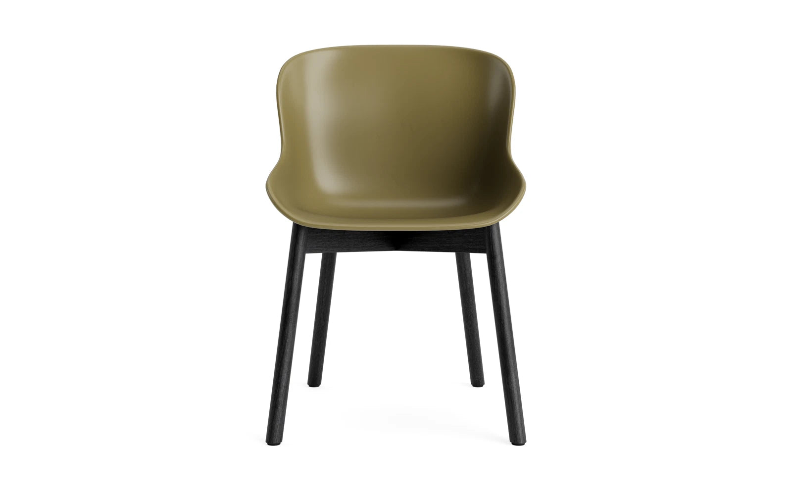 Erleben Sie den Hyg Stuhl in Schwarzer Eiche/Olive – ein stilvolles Möbelstück, das skandinavische Eleganz und höchsten Sitzkomfort vereint.