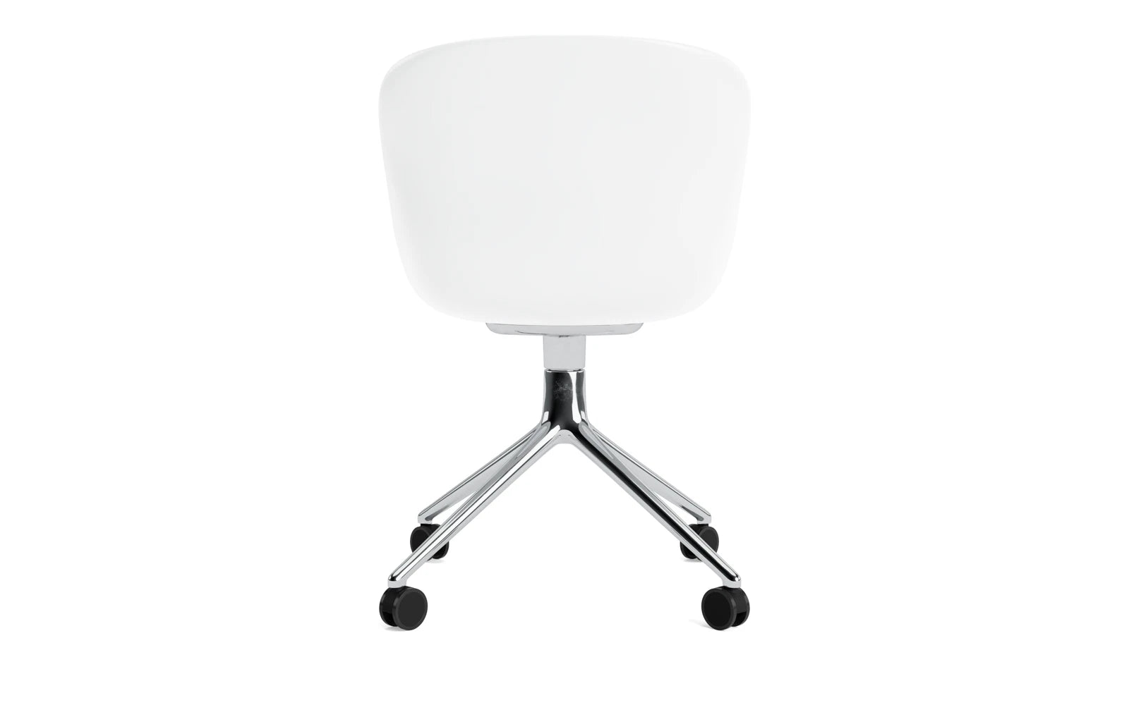 Erleben Sie den Hyg Drehstuhl 4W Aluminium/Weiss von Normann Copenhagen – ein eleganter Stuhl, der Gemütlichkeit und modernes Design vereint.