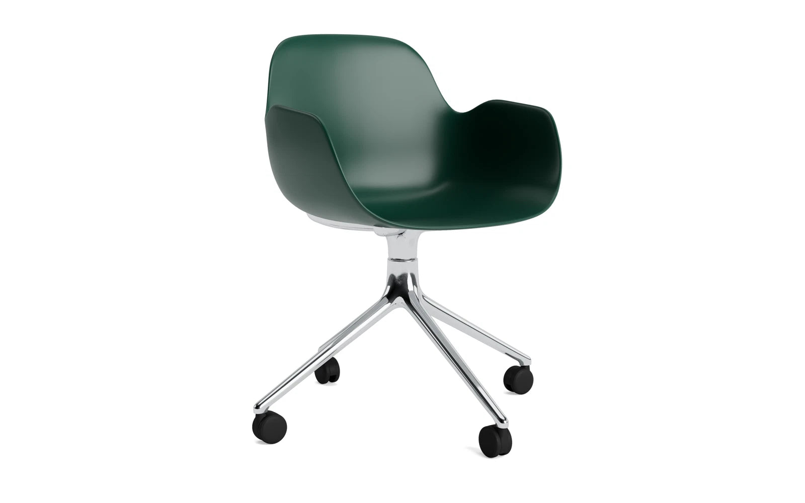 Form Drehsessel 4W Aluminium/grün in  präsentiert im Onlineshop von KAQTU Design AG. Sessel ist von Normann Copenhagen