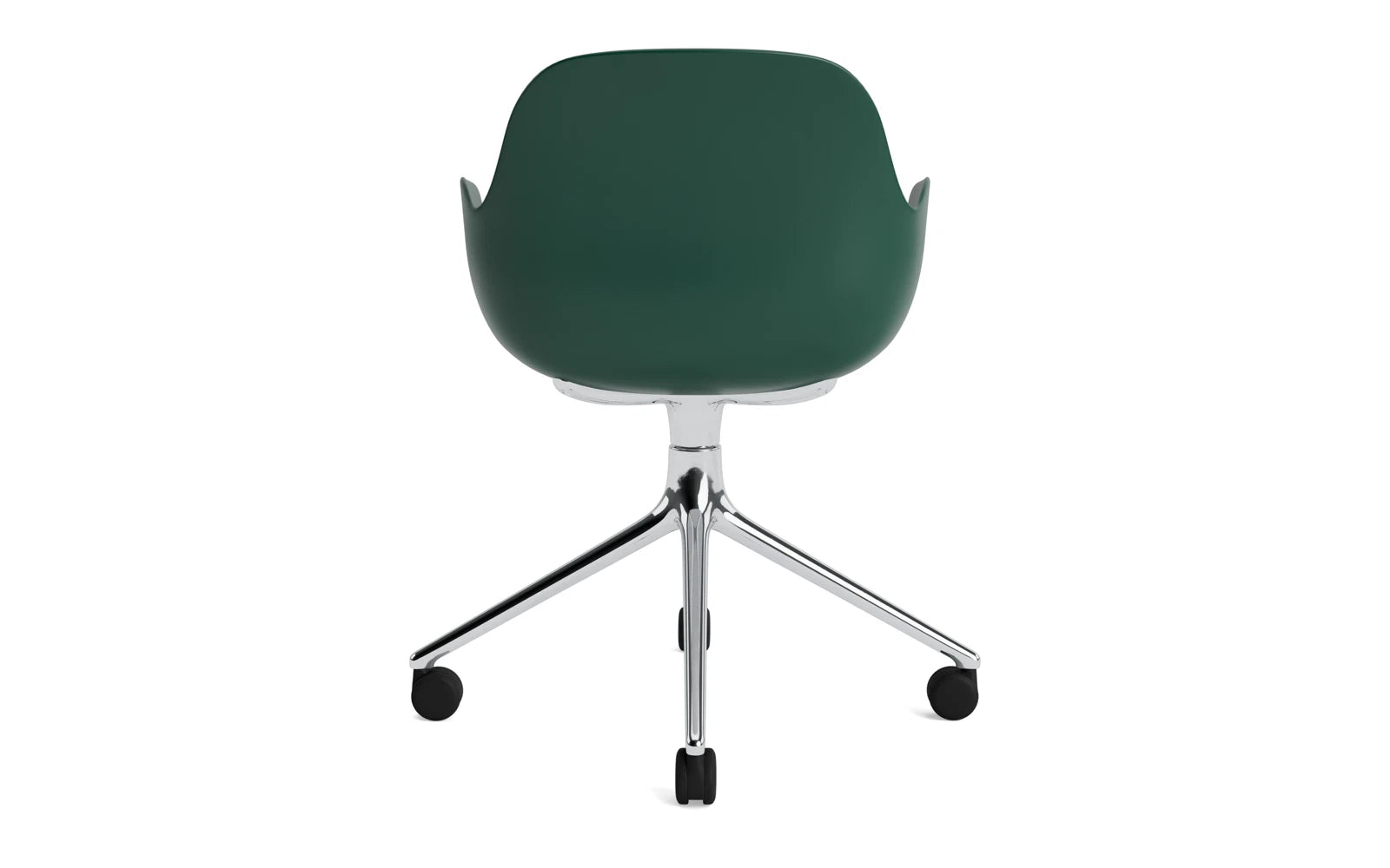 Erleben Sie den Form Drehsessel 4W Aluminium/Grün von Normann Copenhagen – stilvoll, drehbar und vielseitig für jeden Raum.