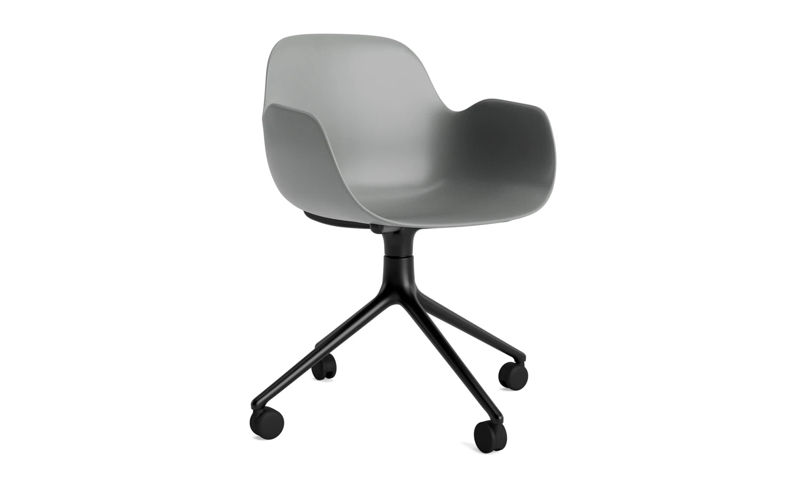 Form Drehsessel 4W schwarzes Aluminium/Grau in präsentiert im Onlineshop von KAQTU Design AG. Sessel ist von Normann Copenhagen