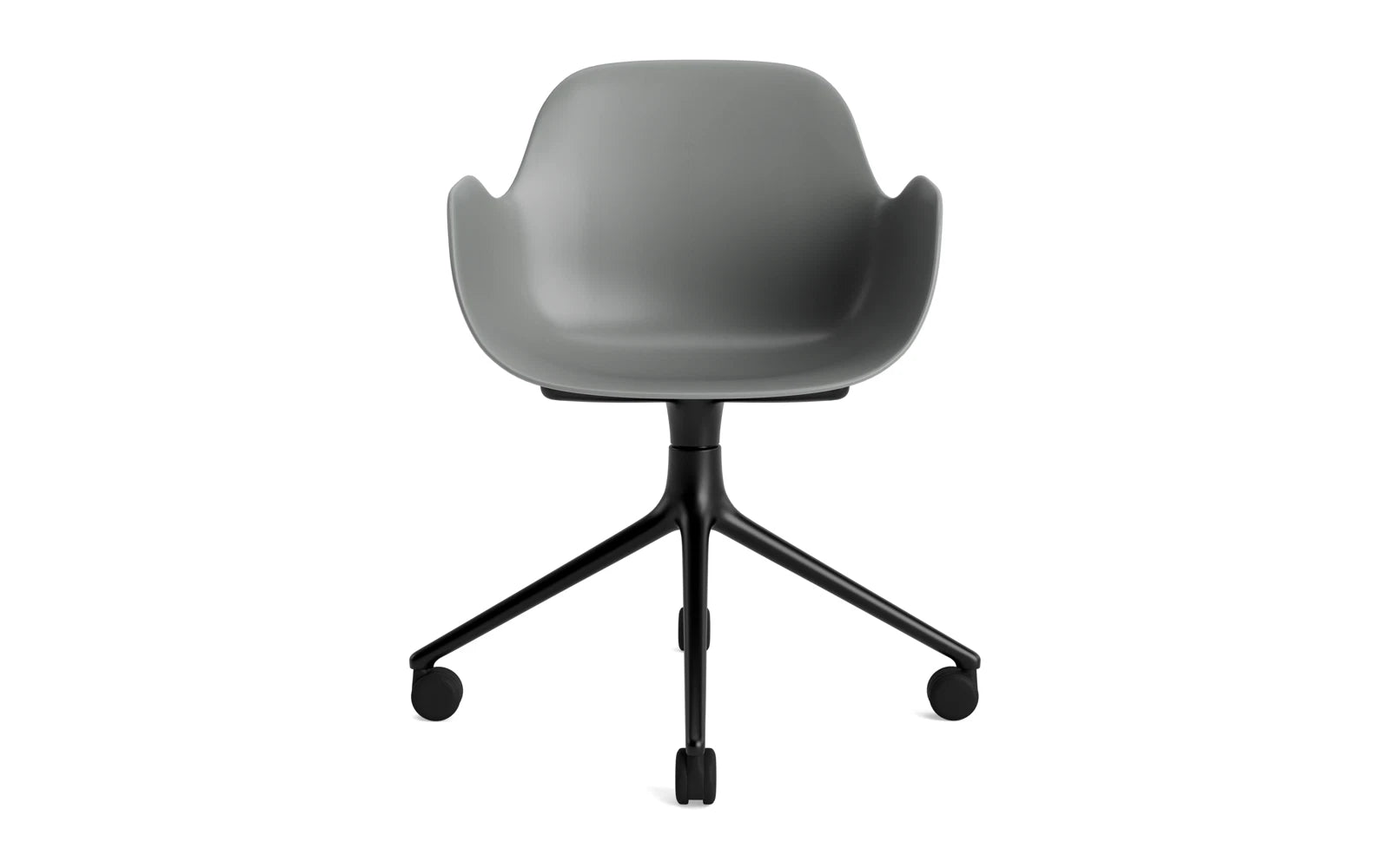 Entdecken Sie den Form Drehsessel 4W von Normann Copenhagen – ein stilvoller Drehstuhl aus robustem schwarzem Aluminium, ideal für jeden Raum.