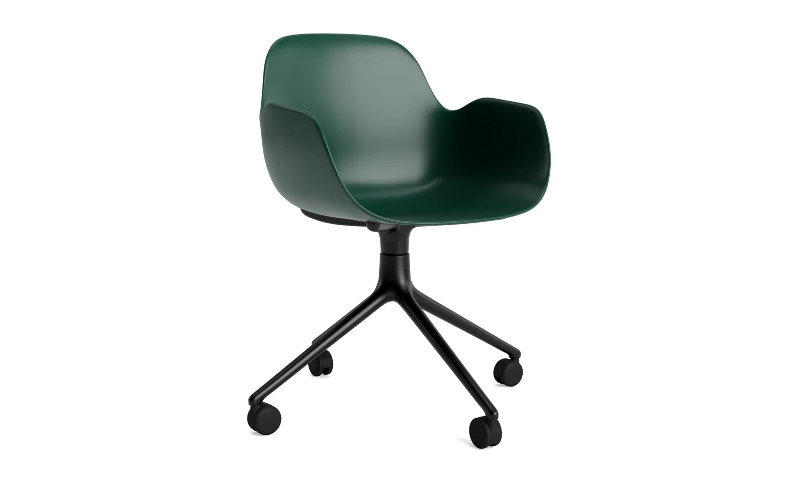 Form Drehsessel 4W schwarzes Aluminium/grün in präsentiert im Onlineshop von KAQTU Design AG. Sessel ist von Normann Copenhagen