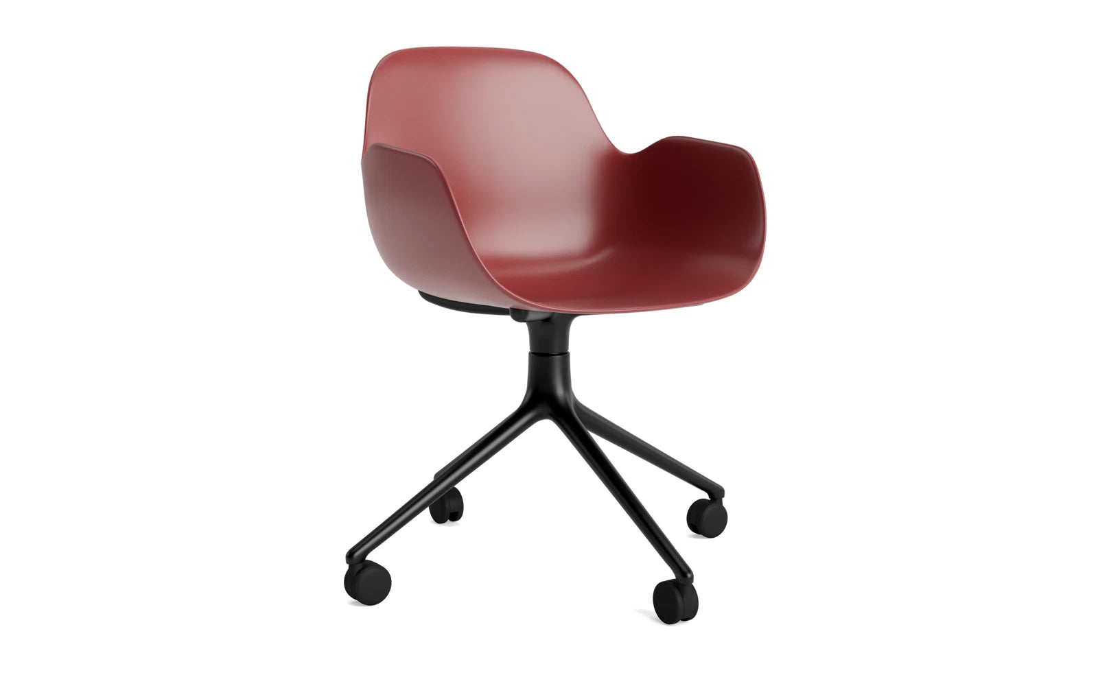Form Drehsessel 4W schwarzes Aluminium/rot in  präsentiert im Onlineshop von KAQTU Design AG. Sessel ist von Normann Copenhagen