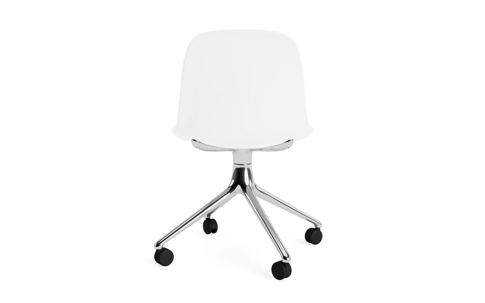 Der Form Drehstuhl 4W Aluminium/Weiss von Normann Copenhagen bietet elegantes Design und hohe Flexibilität für jeden Raum.