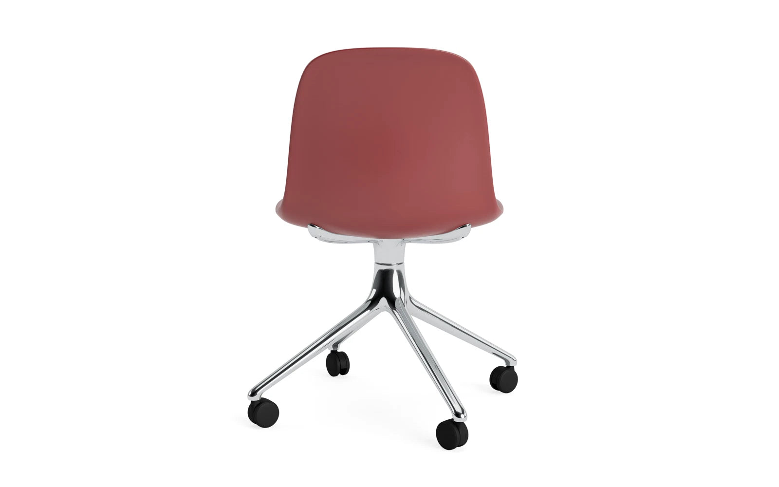 Erleben Sie den Form Drehstuhl 4W Aluminium/Rot von Normann Copenhagen – ein eleganter Stuhl, der Funktionalität und zeitgemäßes Design perfekt kombiniert.