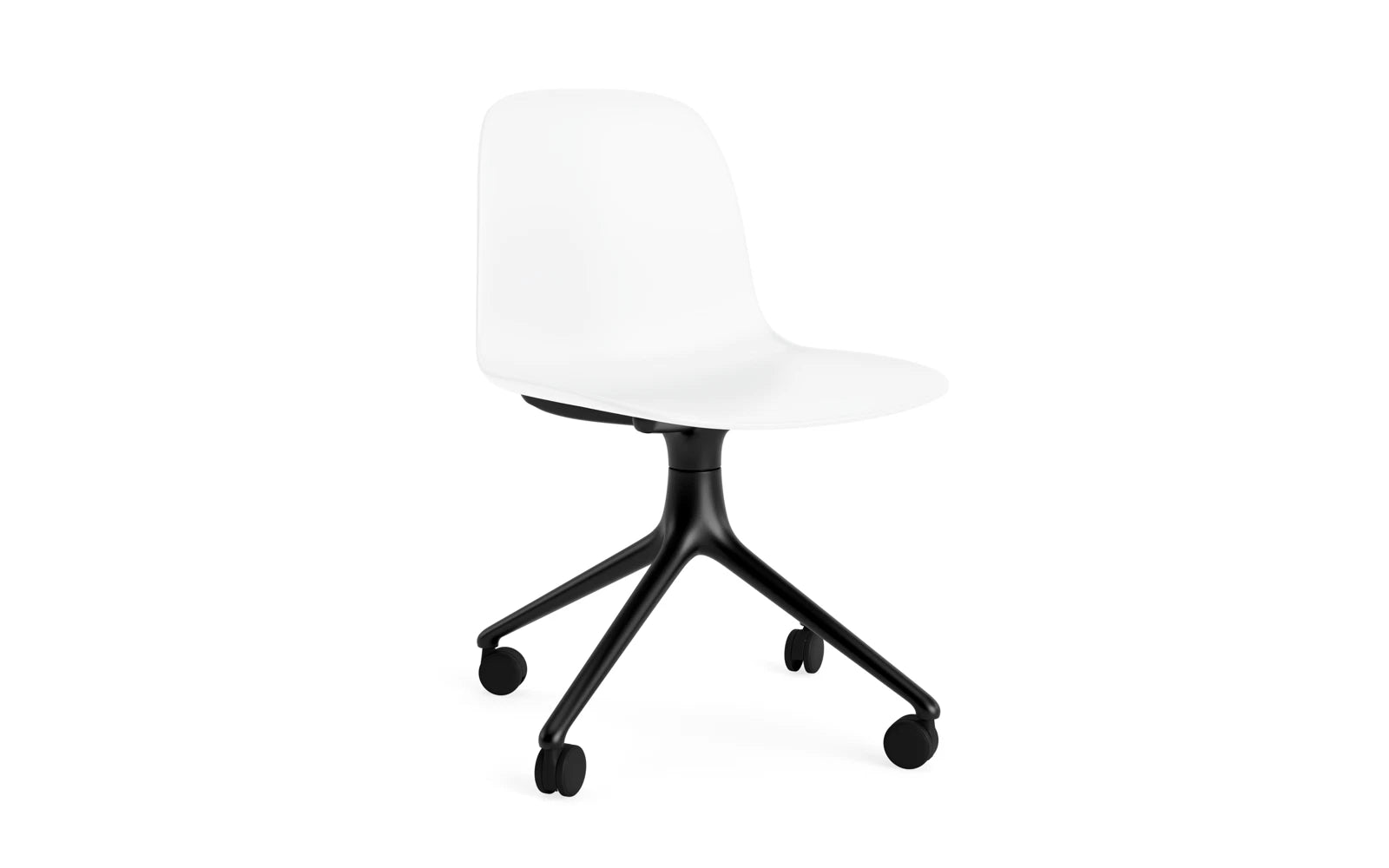 Form Drehstuhl 4W schwarzes Aluminium/weiss in präsentiert im Onlineshop von KAQTU Design AG. Drehstuhl ist von Normann Copenhagen
