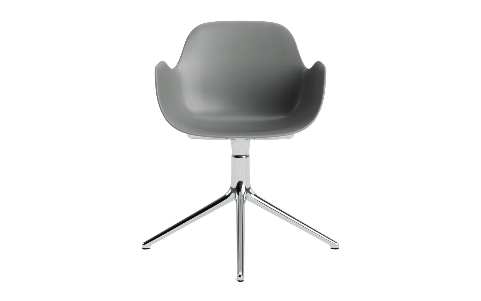 Eleganter Form Drehstuhl mit Armlehnen von Normann Copenhagen in Schwarz/Aluminium. Ideal für Büro und Wohnräume, vereint er Komfort und modernes Design.