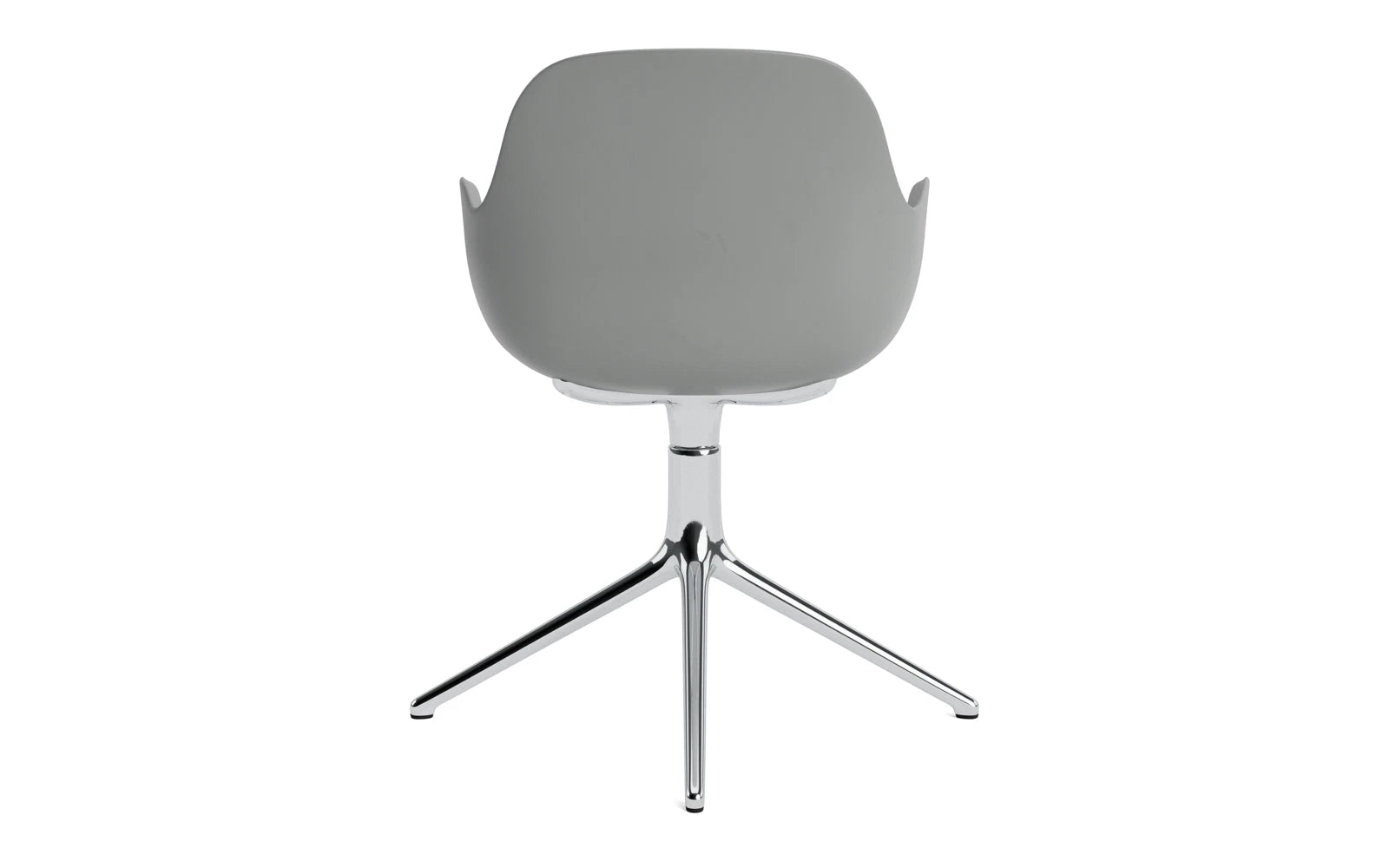 Eleganter Form Drehstuhl mit Armlehnen von Normann Copenhagen in Schwarz/Aluminium. Ideal für Büro und Wohnräume, vereint er Komfort und modernes Design.