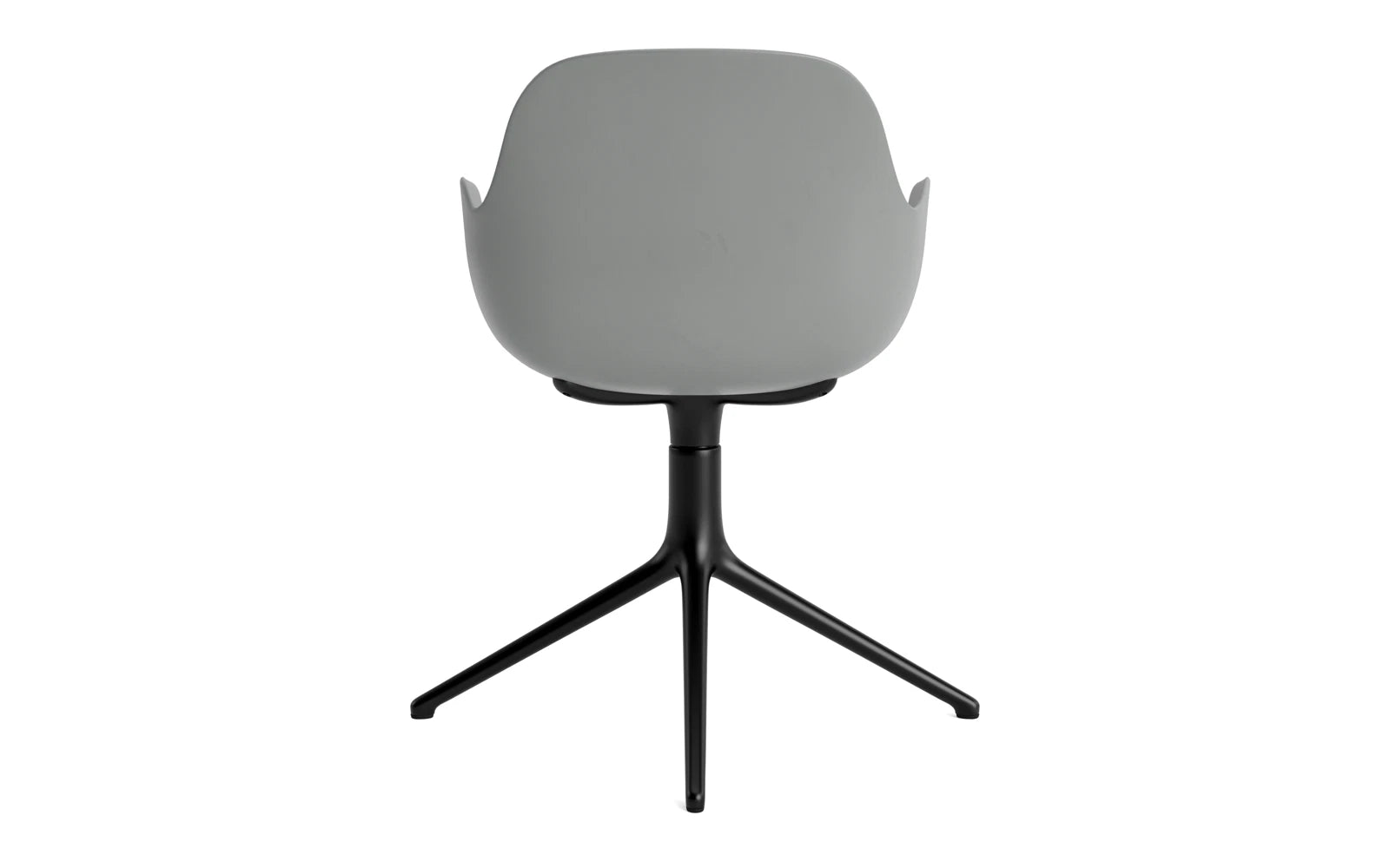 Moderner Form Drehstuhl in Schwarz mit robustem Aluminiumgestell. Perfekt für Büros und Restaurants, bietet er Stil und höchsten Sitzkomfort.