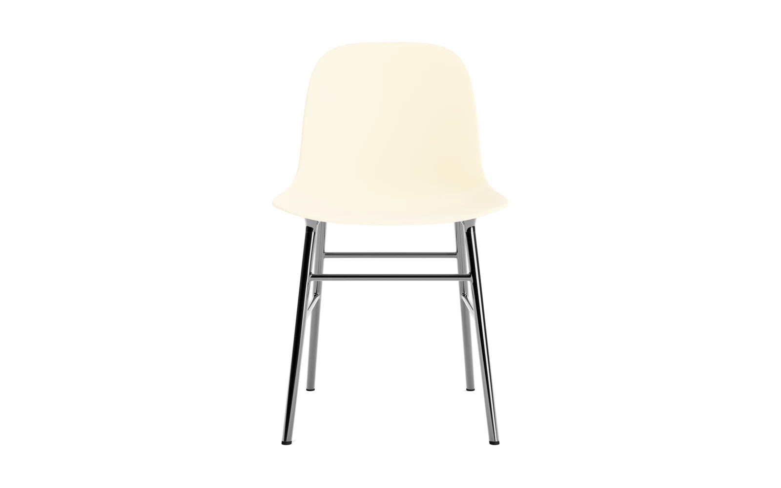 Erleben Sie den Form Stuhl Creme/Chrom von Normann Copenhagen – ein stilvolles Designhighlight, das Komfort und Eleganz perfekt kombiniert.
