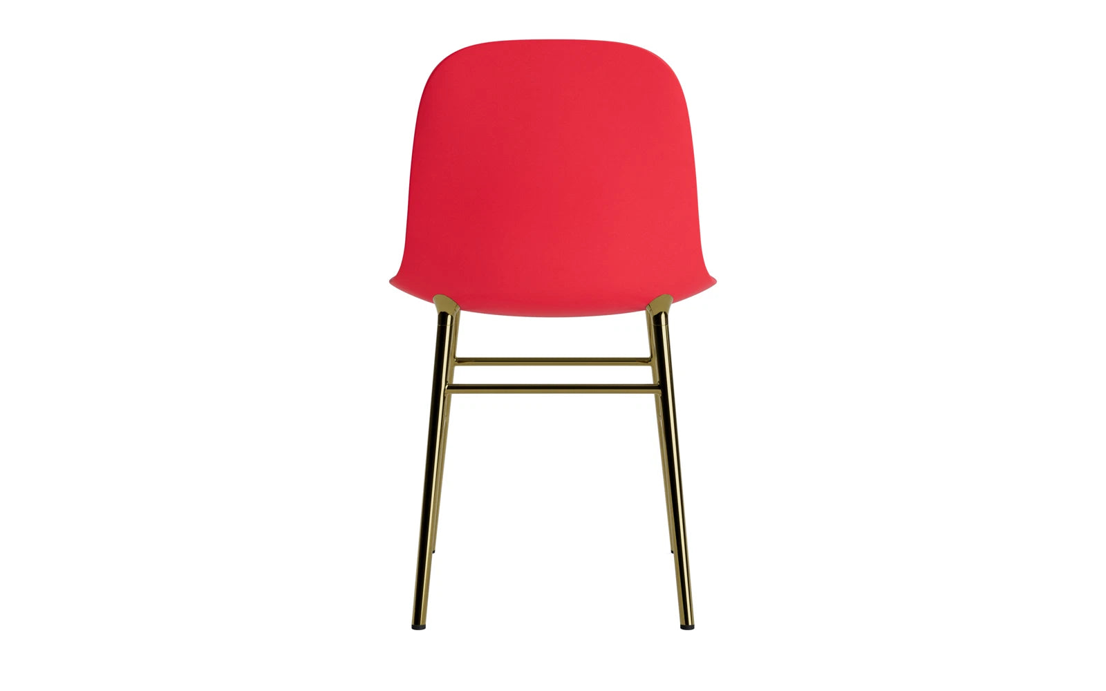 Erleben Sie den Form Stuhl in strahlendem Rot von Normann Copenhagen – ein stilvolles Möbelstück aus robustem Messing, das Eleganz und Komfort vereint.