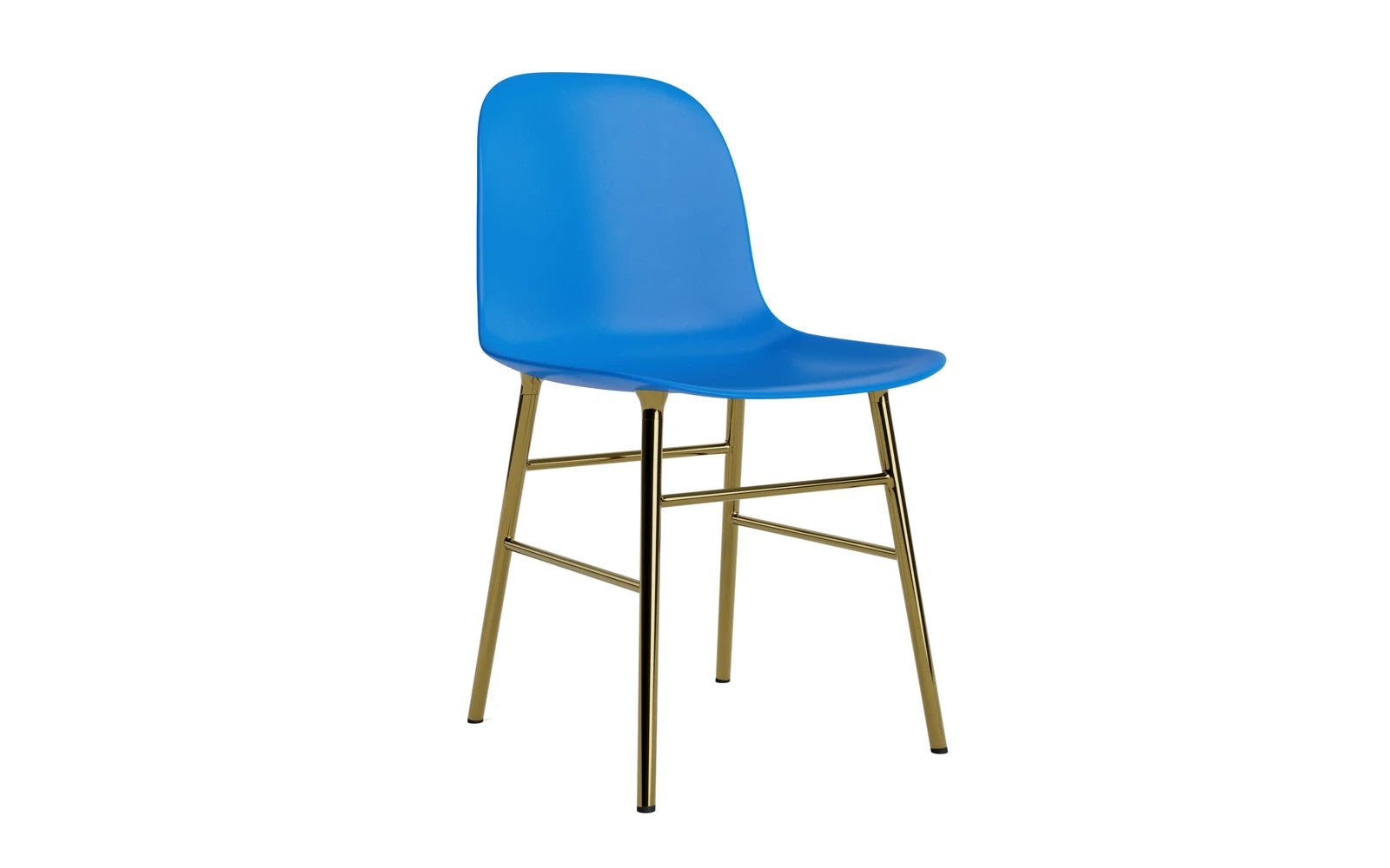 Form Stuhl Messing Leuchtendes Blau in präsentiert im Onlineshop von KAQTU Design AG. Stuhl ist von Normann Copenhagen
