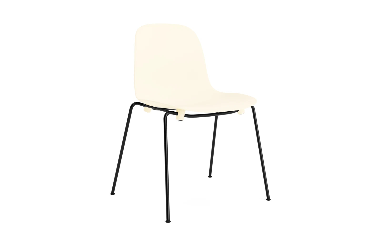 Form Stapelstuhl Schwartz Stahl Creme in präsentiert im Onlineshop von KAQTU Design AG. Stuhl ist von Normann Copenhagen