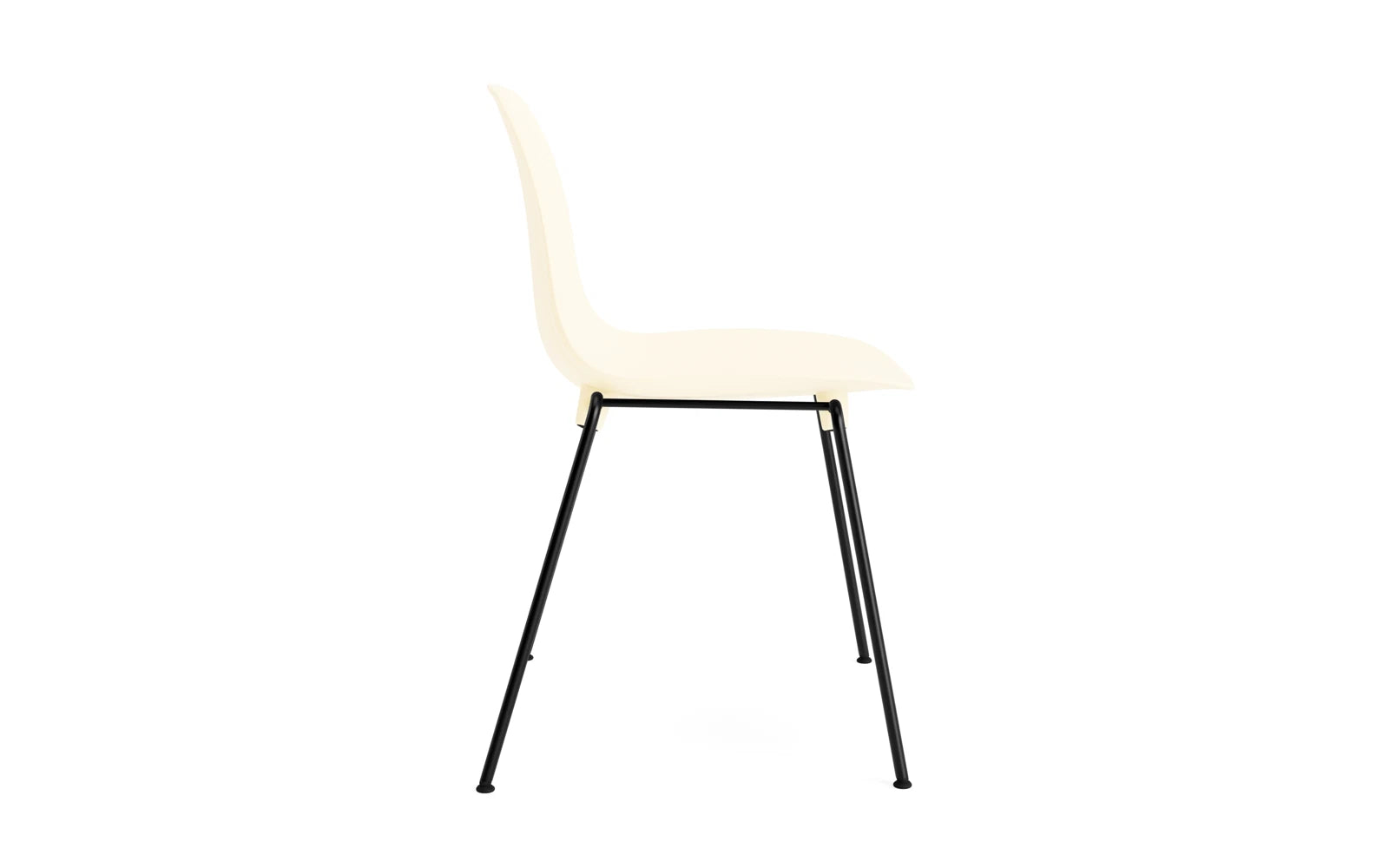 Entdecken Sie den Form Stapelstuhl von Normann Copenhagen: Eleganz trifft Funktionalität in Schwarz und Creme, ideal für jeden Raum.