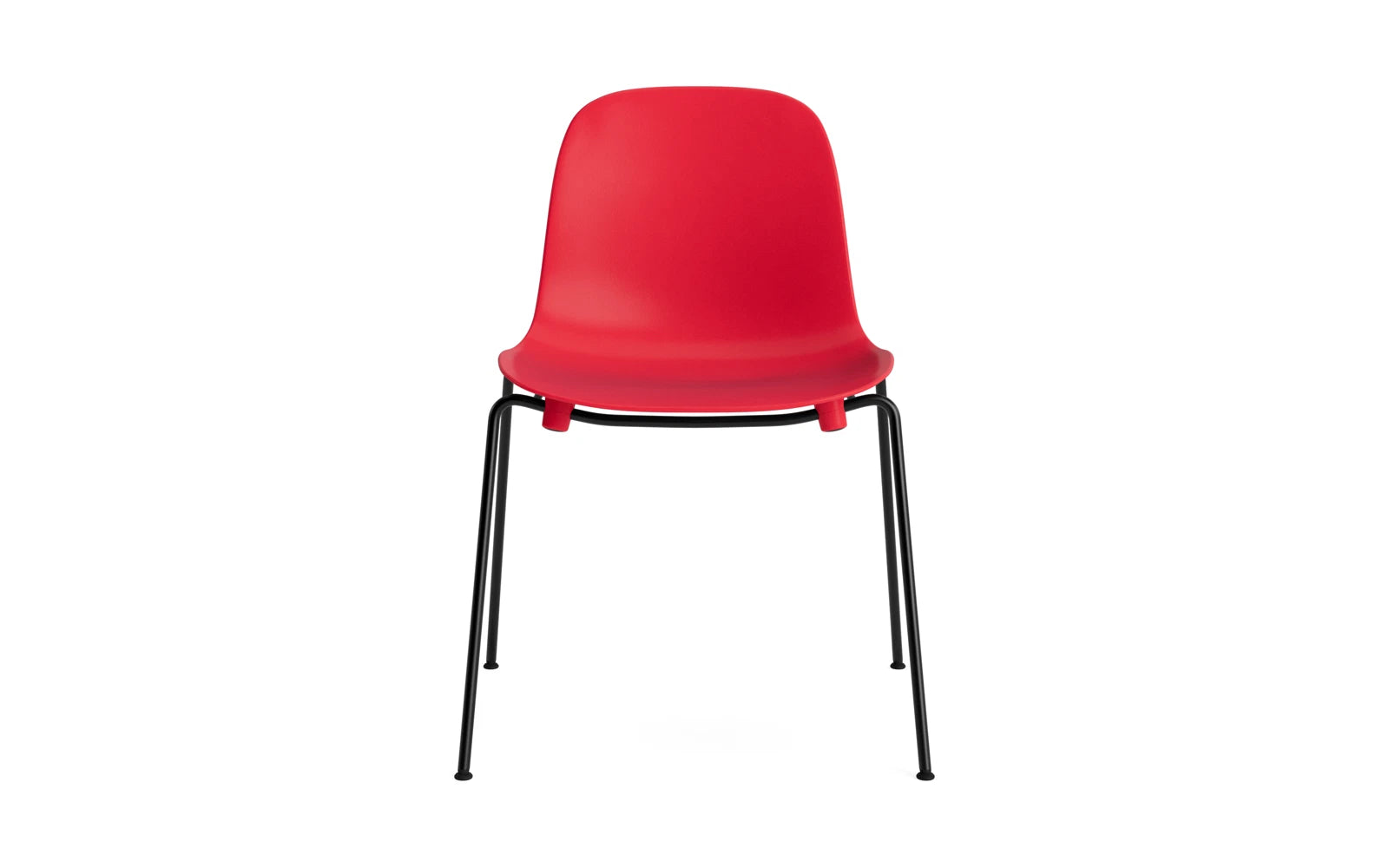 Erleben Sie den Form Stapelstuhl in leuchtendem Rot von Normann Copenhagen – ein elegantes, stapelbares Design aus hochwertigem Stahl, perfekt für moderne Räume.