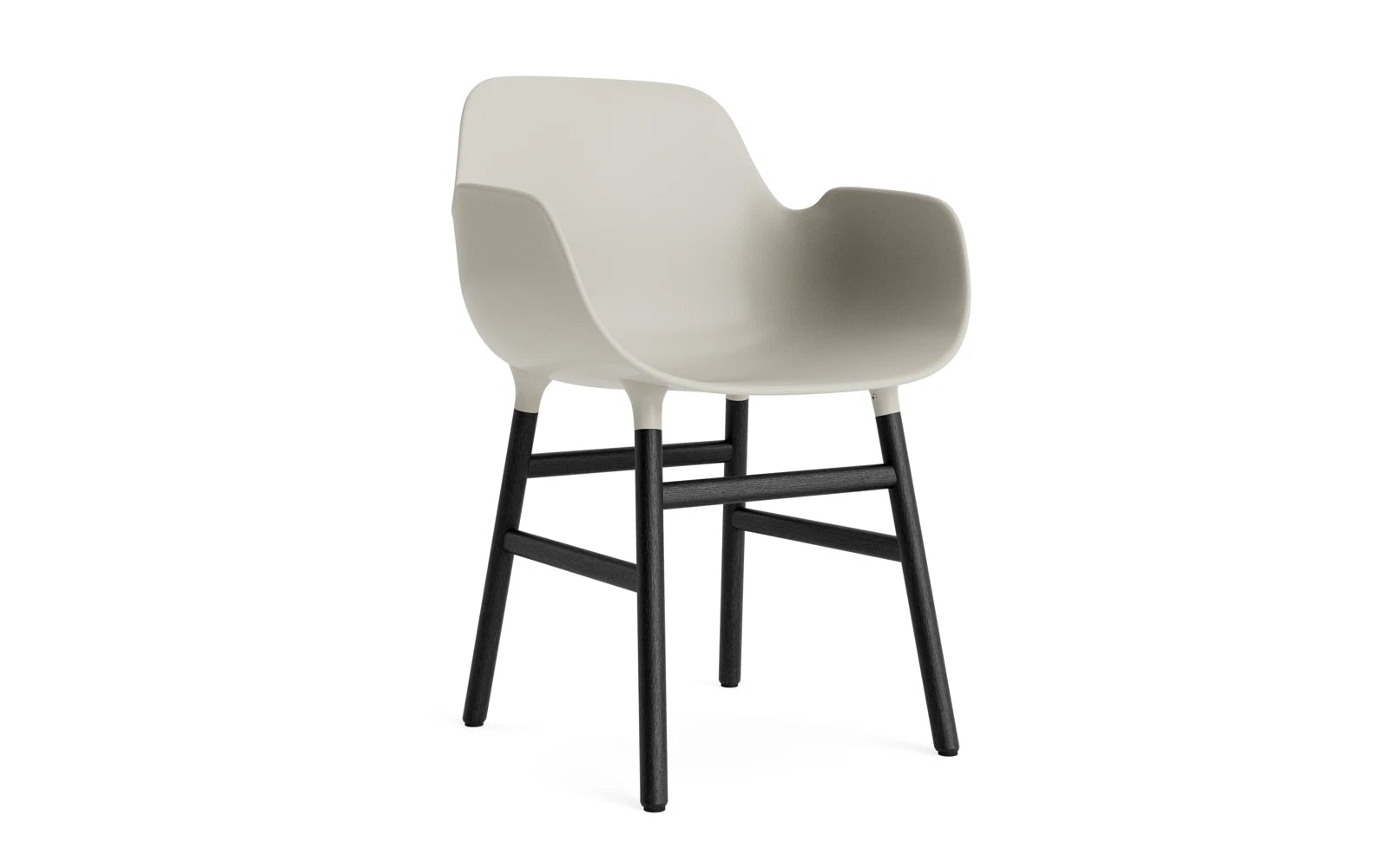 Form Lehnstuhl Hellgrau/schwarz in präsentiert im Onlineshop von KAQTU Design AG. Stuhl mit Armlehne ist von Normann Copenhagen