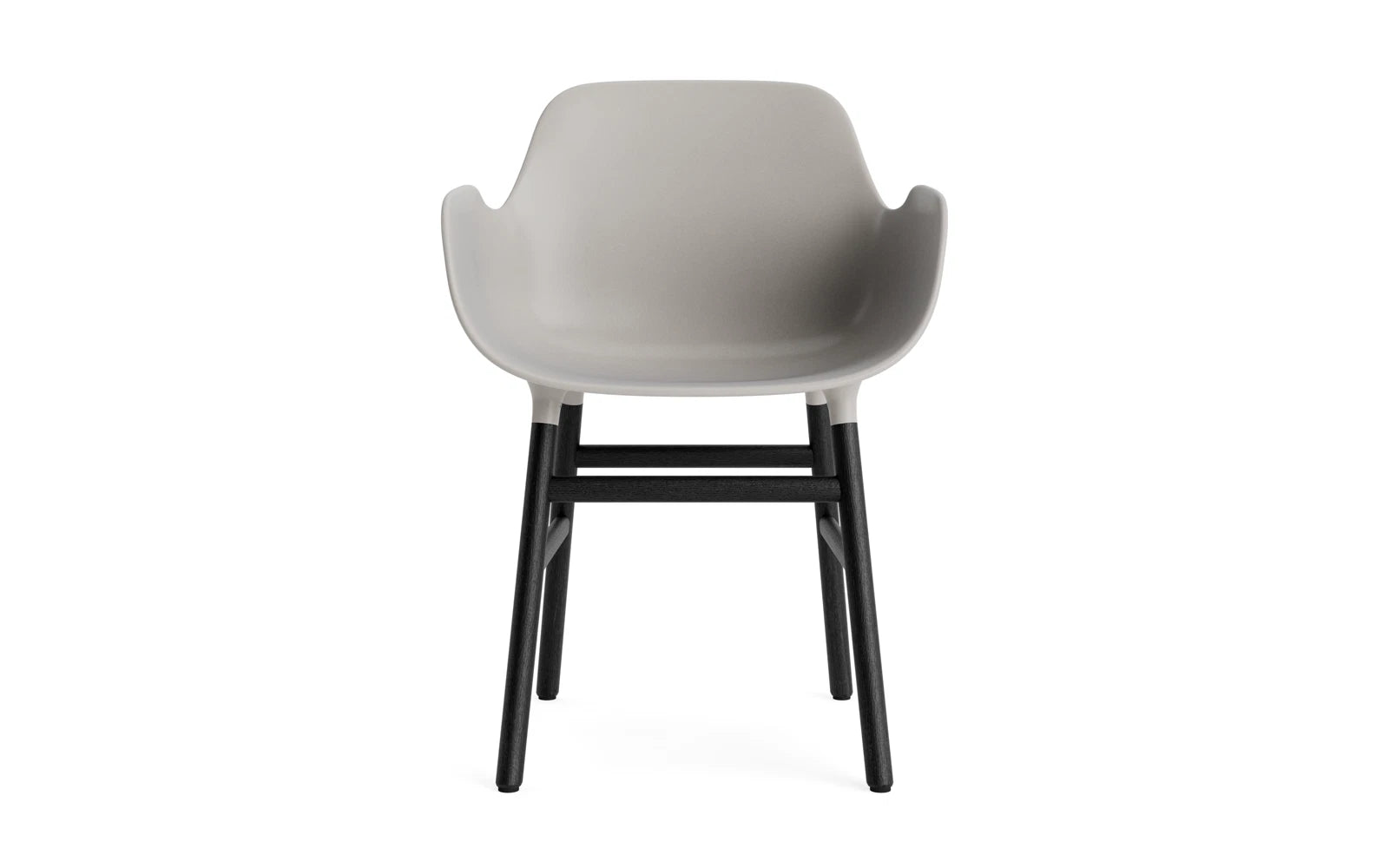 Erleben Sie den Form Lehnstuhl in warmem Grau/Schwarz von Normann Copenhagen – stilvolles Design trifft auf höchsten Komfort.