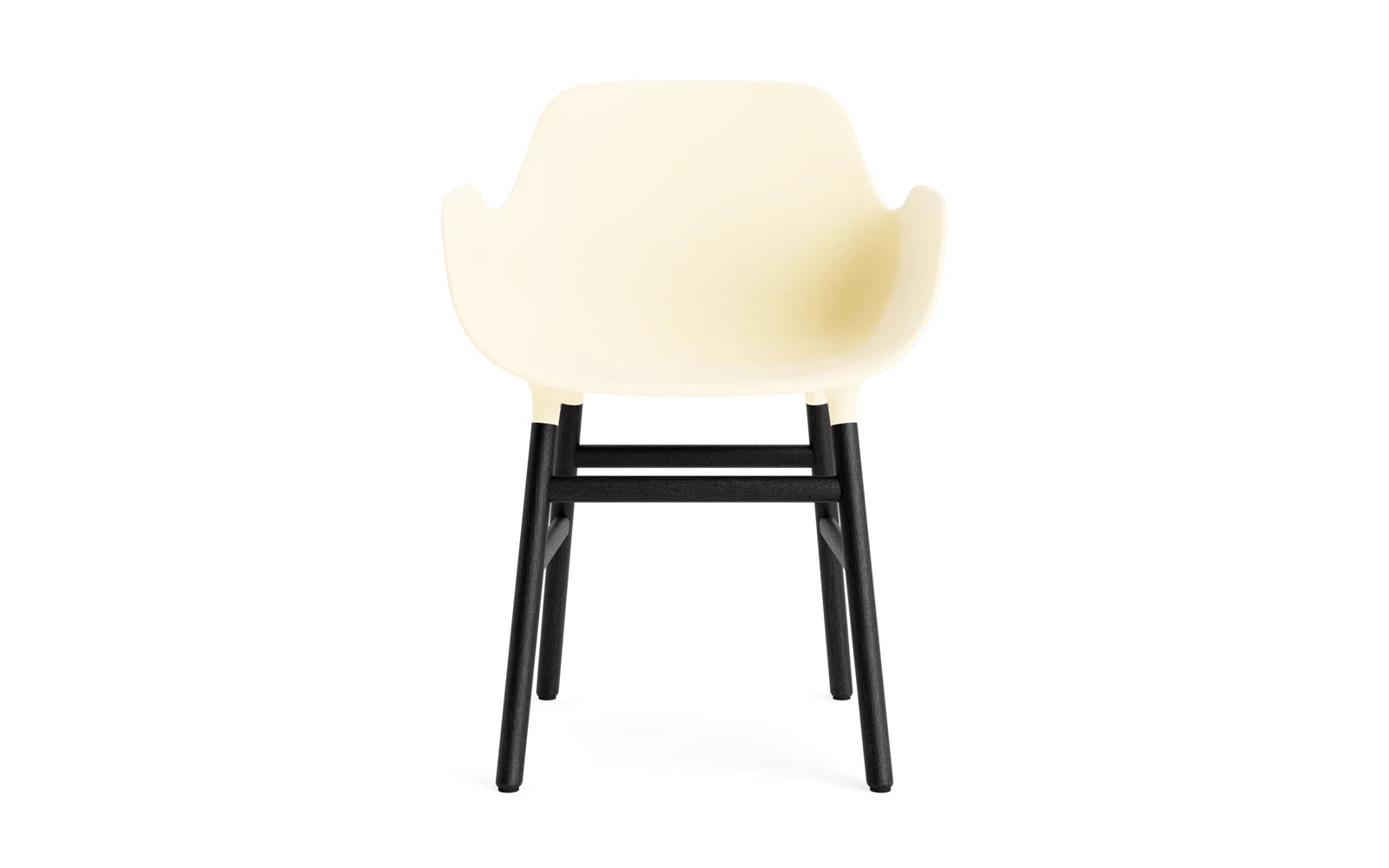 Erleben Sie den Form Lehnstuhl in creme/schwarz von Normann Copenhagen – ein elegantes Designstück, das Komfort und Stil harmonisch verbindet.