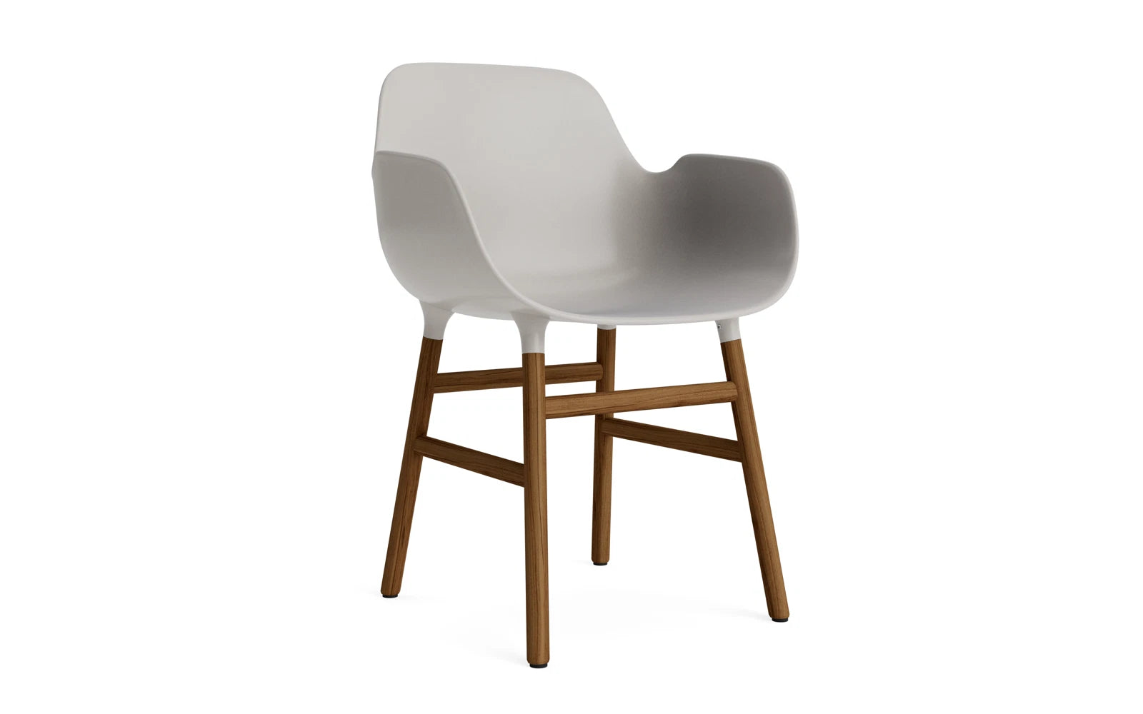 Form Lehnstuhl Warmes grau/Walnuss in präsentiert im Onlineshop von KAQTU Design AG. Stuhl mit Armlehne ist von Normann Copenhagen