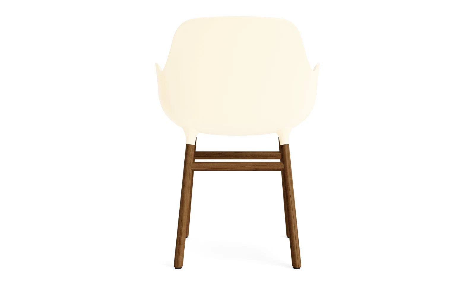 Erleben Sie den Form Lehnstuhl Creme/Walnuss von Normann Copenhagen – ein harmonisches Design, das Komfort und Stil in Ihr Zuhause bringt.