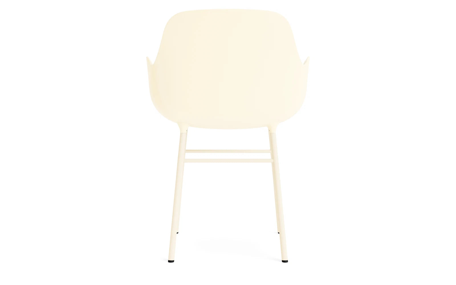 Erleben Sie den Form Lehnstuhl Stahl Creme von Normann Copenhagen – ein elegantes Designhighlight, das Komfort und Funktionalität perfekt kombiniert.