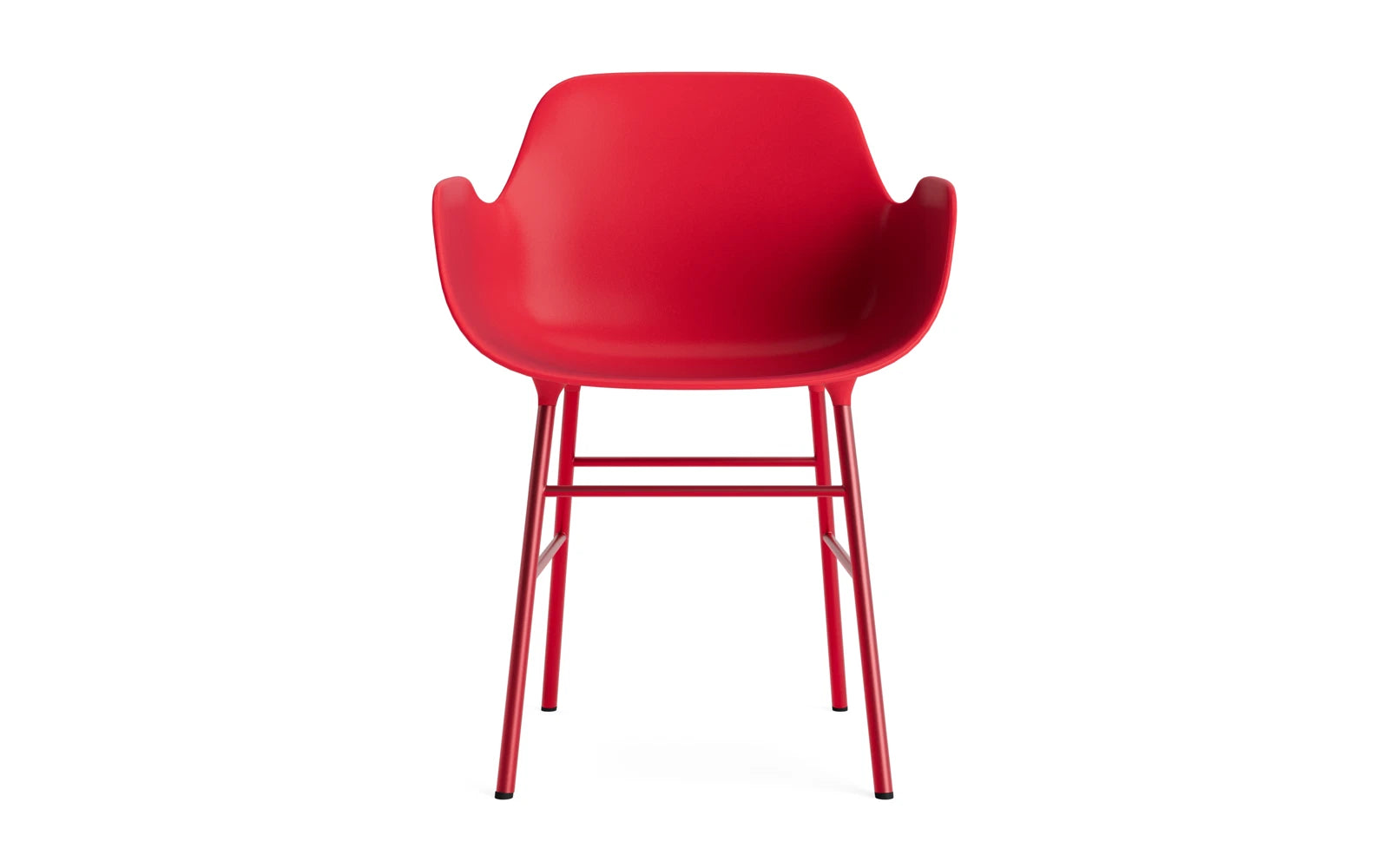Erleben Sie den Form Lehnstuhl in strahlendem Rot von Normann Copenhagen – ein modernes Design, das Komfort und Stil harmonisch verbindet.