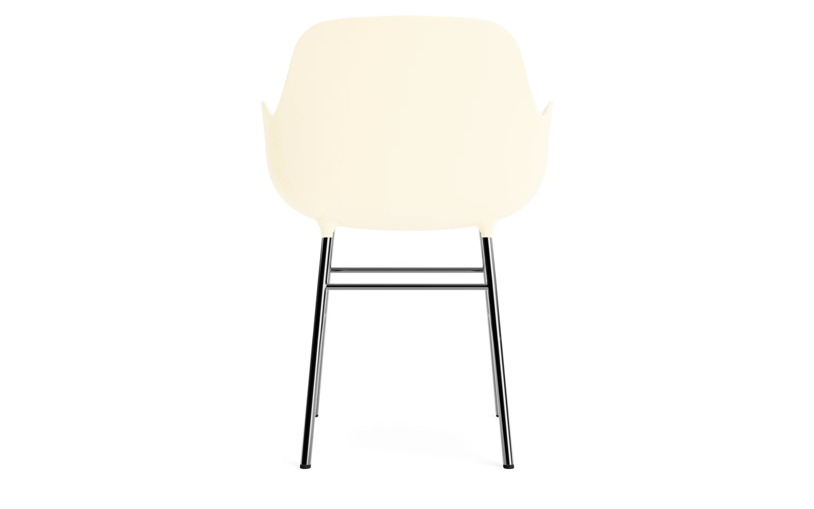 Erleben Sie den Form Lehnstuhl Chrom Creme von Normann Copenhagen – ein stilvolles, minimalistisches Design, das Eleganz und Funktionalität perfekt kombiniert.