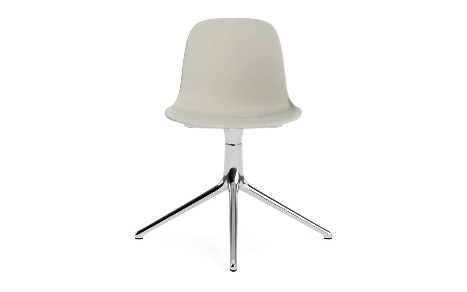 Moderner Form Drehstuhl in Hellgrau/Aluminium von Normann Copenhagen. Perfekt für Besprechungen und Zuhause, bietet er Stil und Flexibilität.