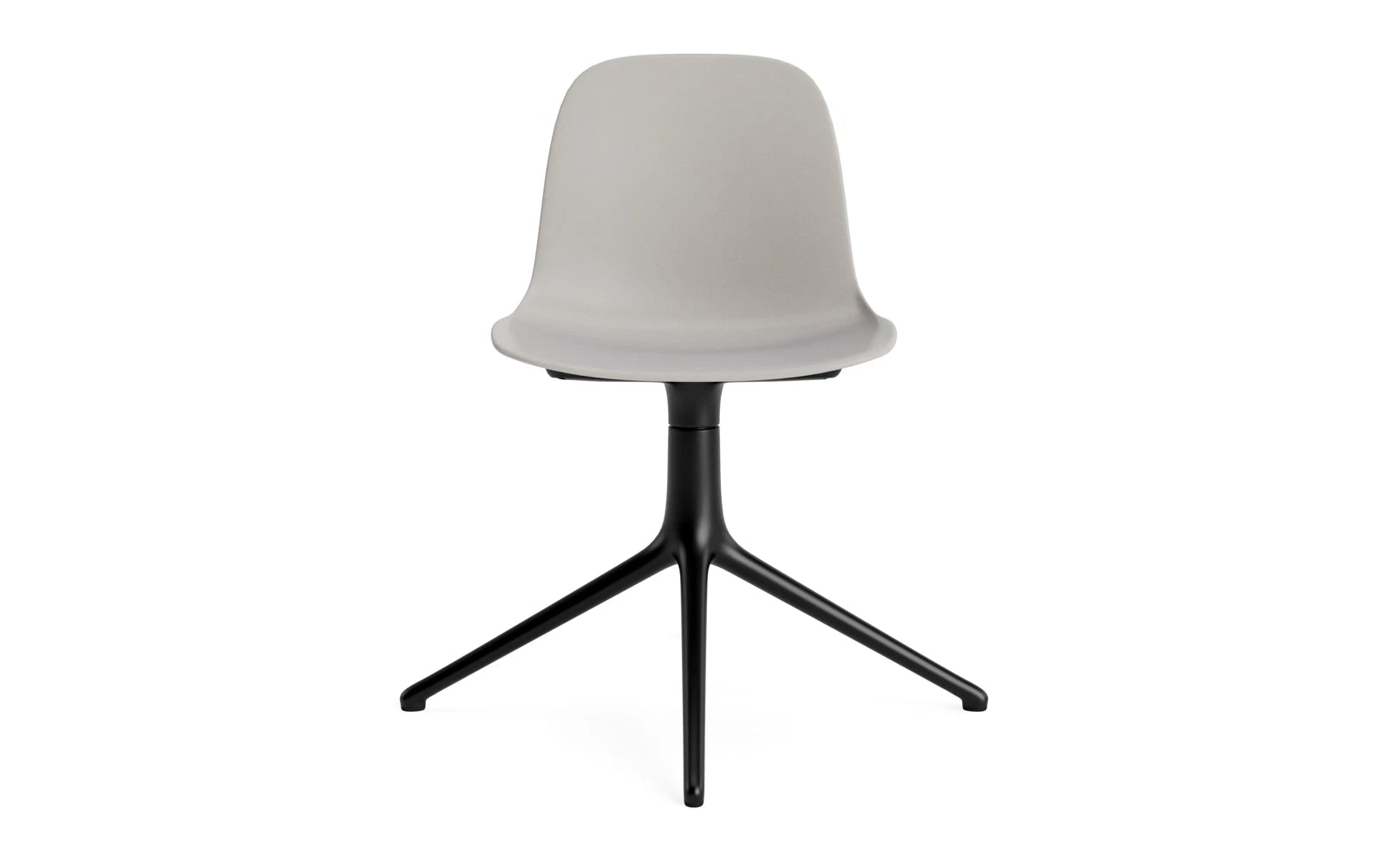 Entdecken Sie den Form Drehstuhl in elegantem warmen Grau und schwarzem Aluminium von Normann Copenhagen – der perfekte Mix aus Stil und Komfort.