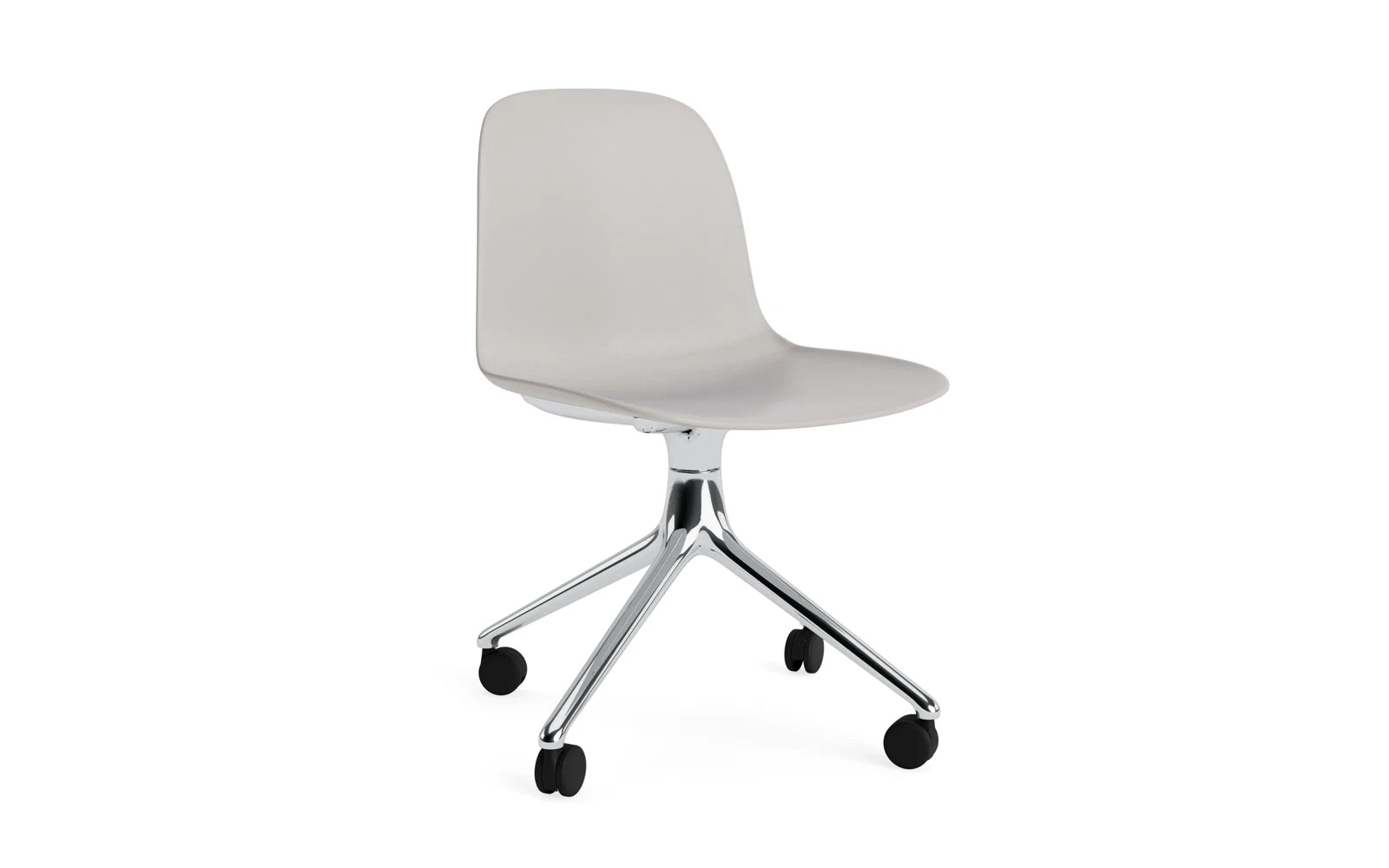 Form Drehstuhl 4W Aluminium/Warmes Grau in präsentiert im Onlineshop von KAQTU Design AG. Drehstuhl ist von Normann Copenhagen