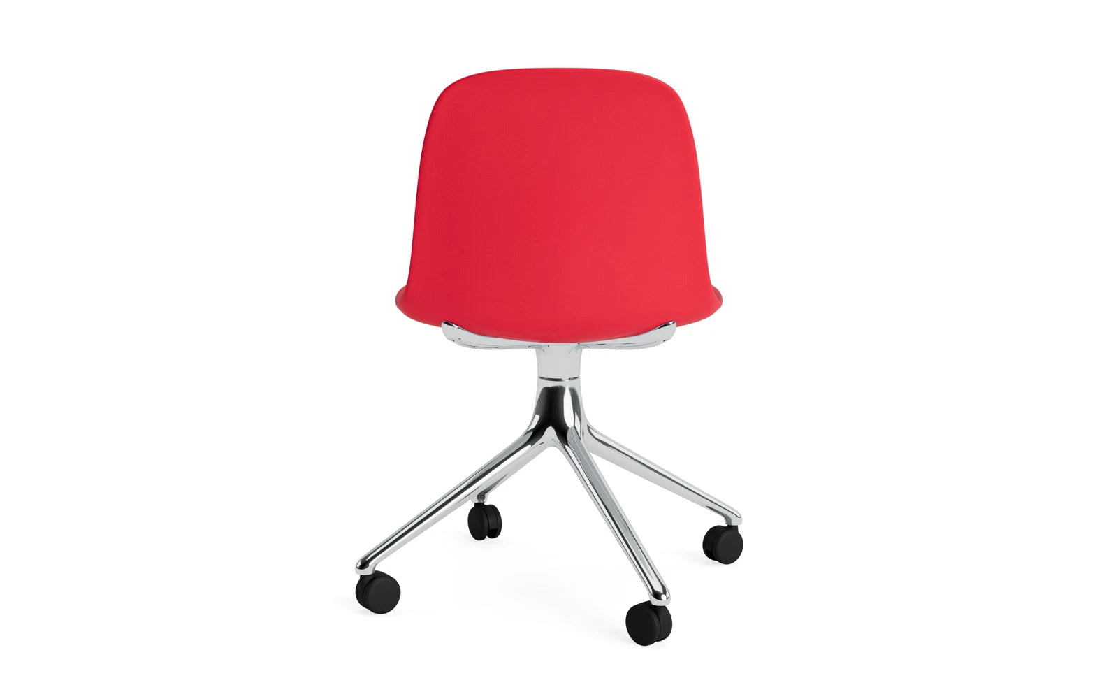 Erleben Sie den Form Drehstuhl 4W in strahlendem Rot von Normann Copenhagen – ein elegantes Möbelstück, das Funktionalität und Stil vereint!