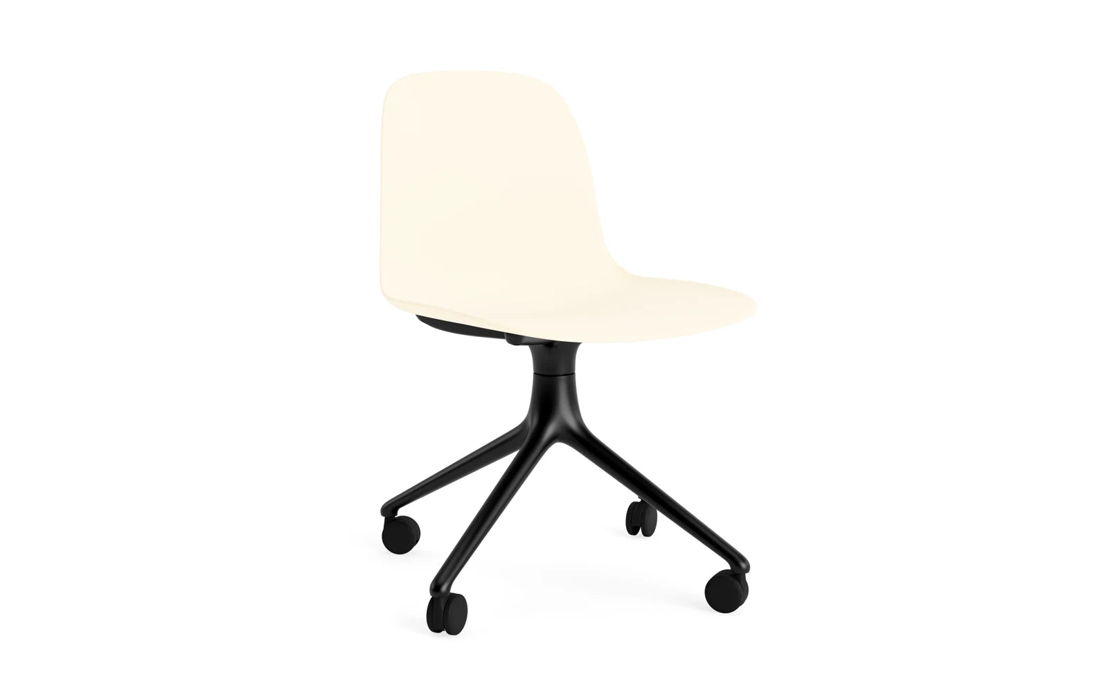 Form Drehstuhl 4W schwarzes Aluminium/Creme in präsentiert im Onlineshop von KAQTU Design AG. Drehstuhl ist von Normann Copenhagen