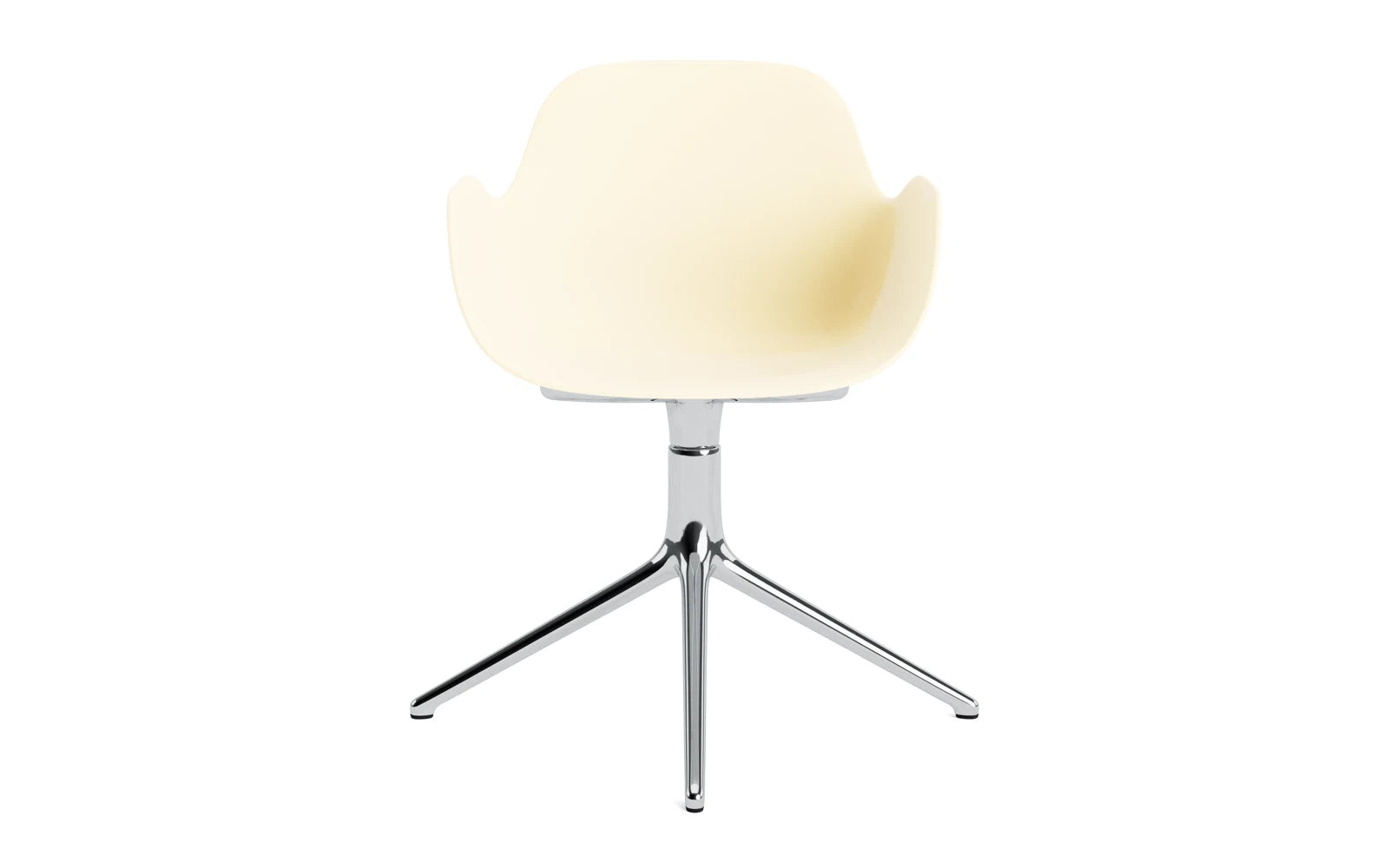 Erleben Sie den Form Drehsessel in Creme/Aluminium von Normann Copenhagen – ein elegantes, drehbares Möbelstück, das Stil und Funktionalität perfekt kombiniert.