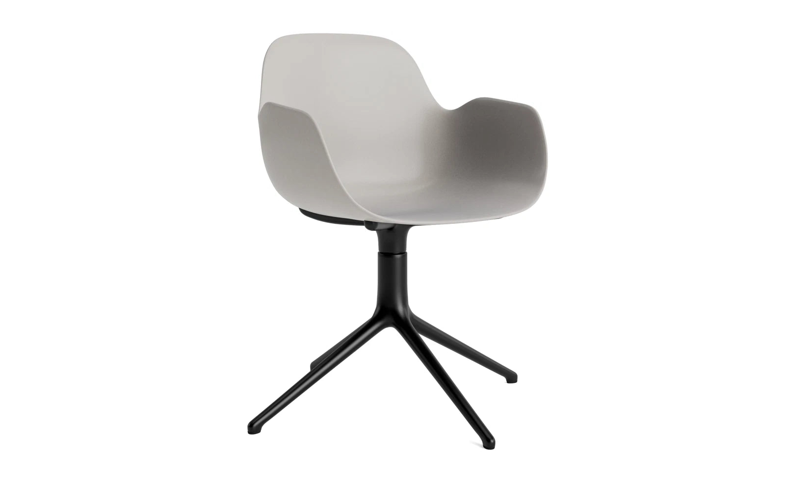 Form Drehsessel Warmes grau/schwarzes Aluminium in präsentiert im Onlineshop von KAQTU Design AG. Sessel ist von Normann Copenhagen