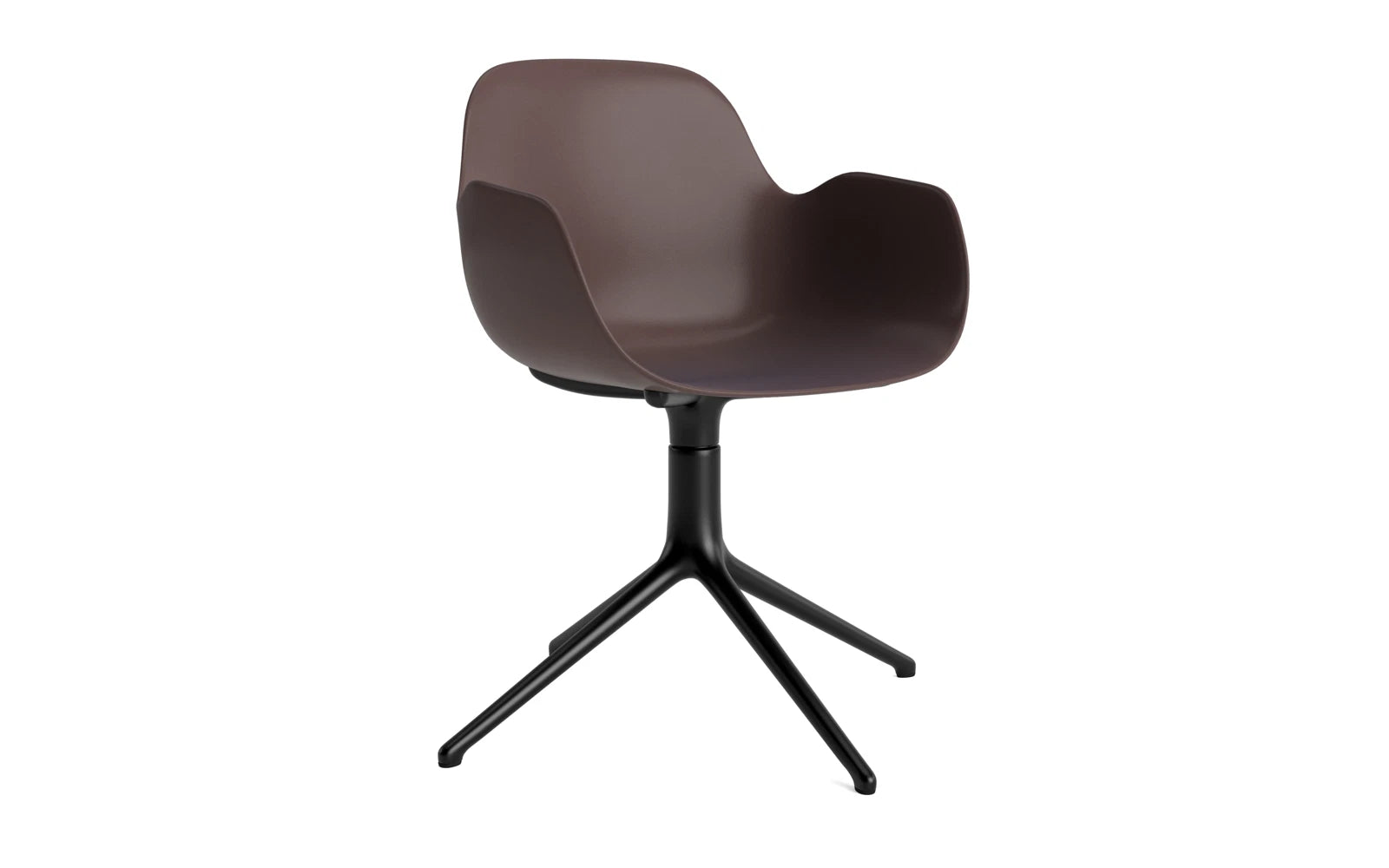 Form Drehsessel Braun/schwarzes Aluminium in präsentiert im Onlineshop von KAQTU Design AG. Sessel ist von Normann Copenhagen