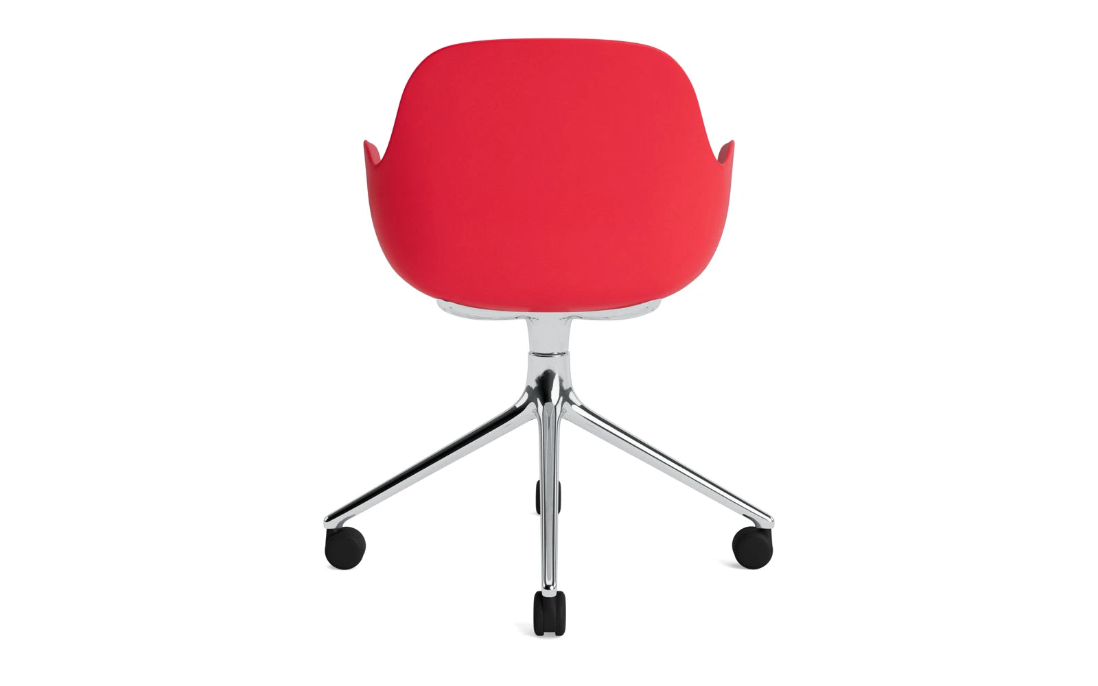 Erleben Sie den Form Drehsessel 4W in strahlendem Rot von Normann Copenhagen – ein stilvolles Designhighlight, das Funktionalität und Eleganz vereint.