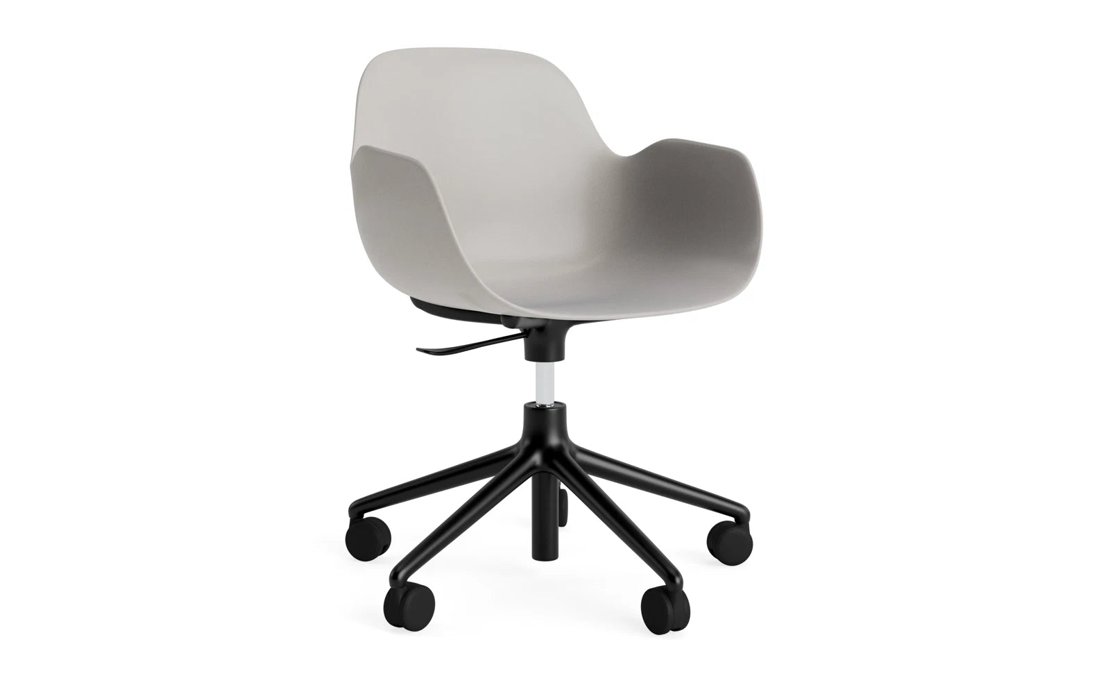 Form Drehsessel mit Rollen Warmes grau/schwarzes Aluminium in  präsentiert im Onlineshop von KAQTU Design AG. Sessel ist von Normann Copenhagen