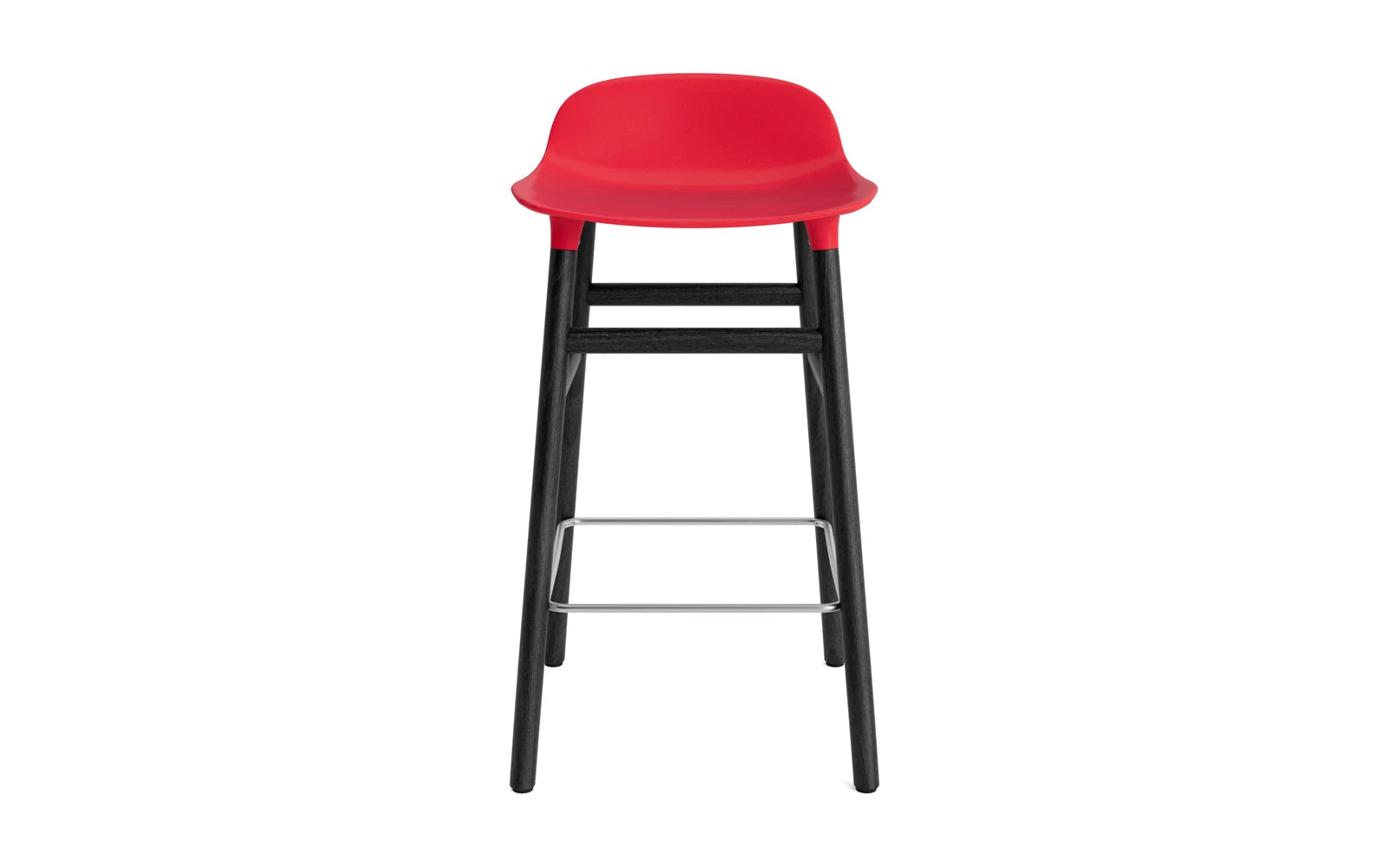 Erleben Sie den Form Barstuhl 65 cm in strahlendem Rot und elegantem Schwarz von Normann Copenhagen – die perfekte Kombination aus Stil und Funktionalität!